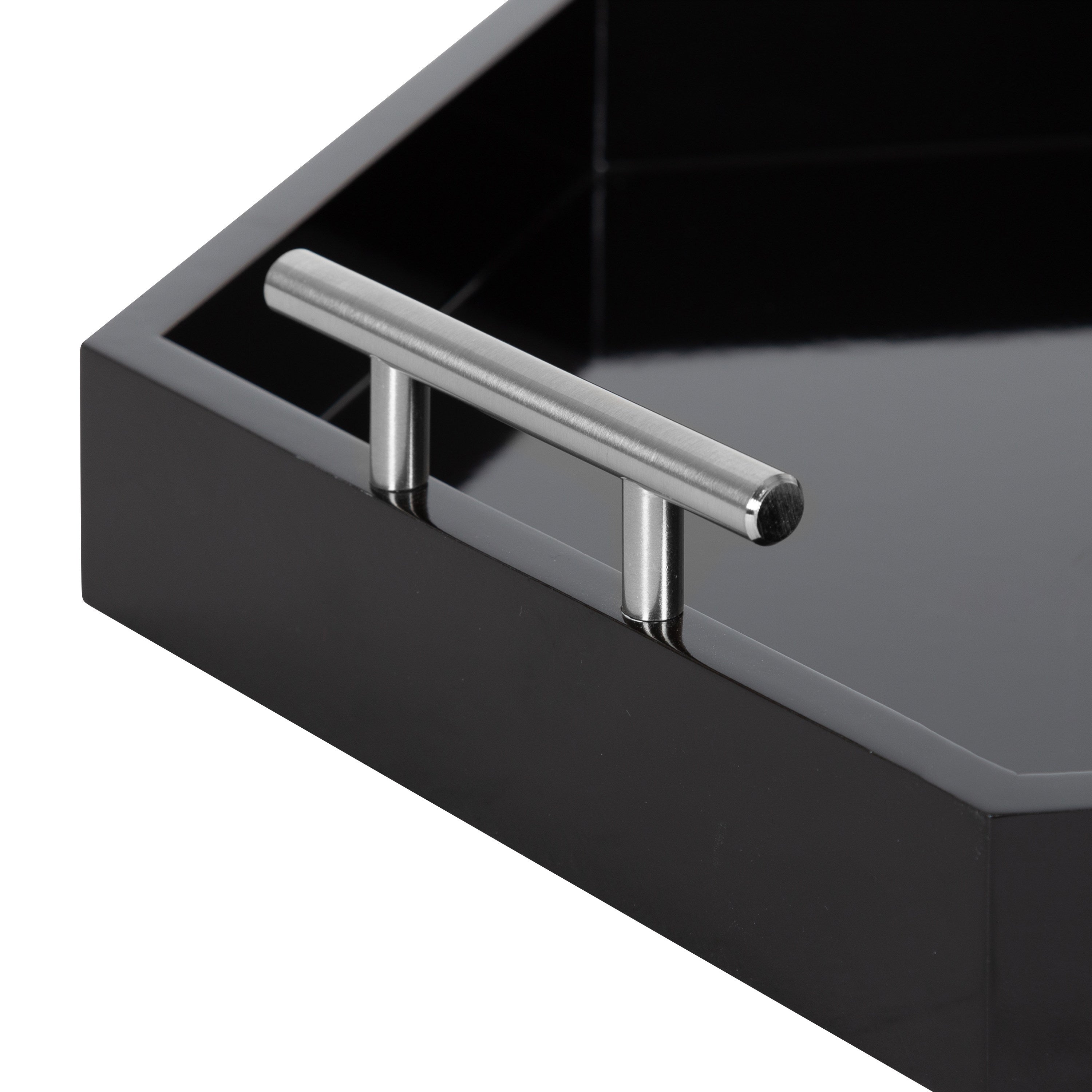 Single Tray Black Silver 18x18 3