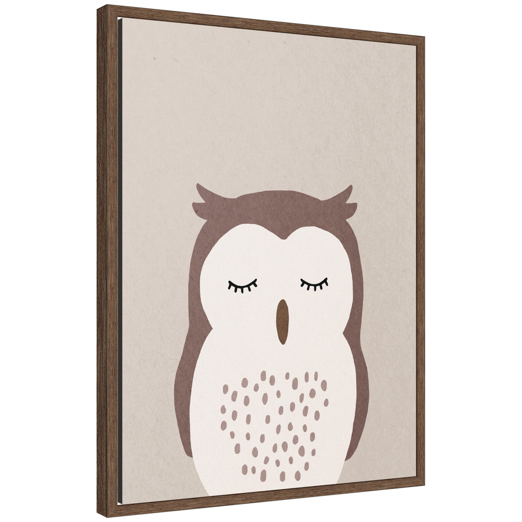 Owl by July Art Prints Framed Canvas Wall Art Print