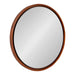 Round Mirror Walnut Brown 30" Diameter 1