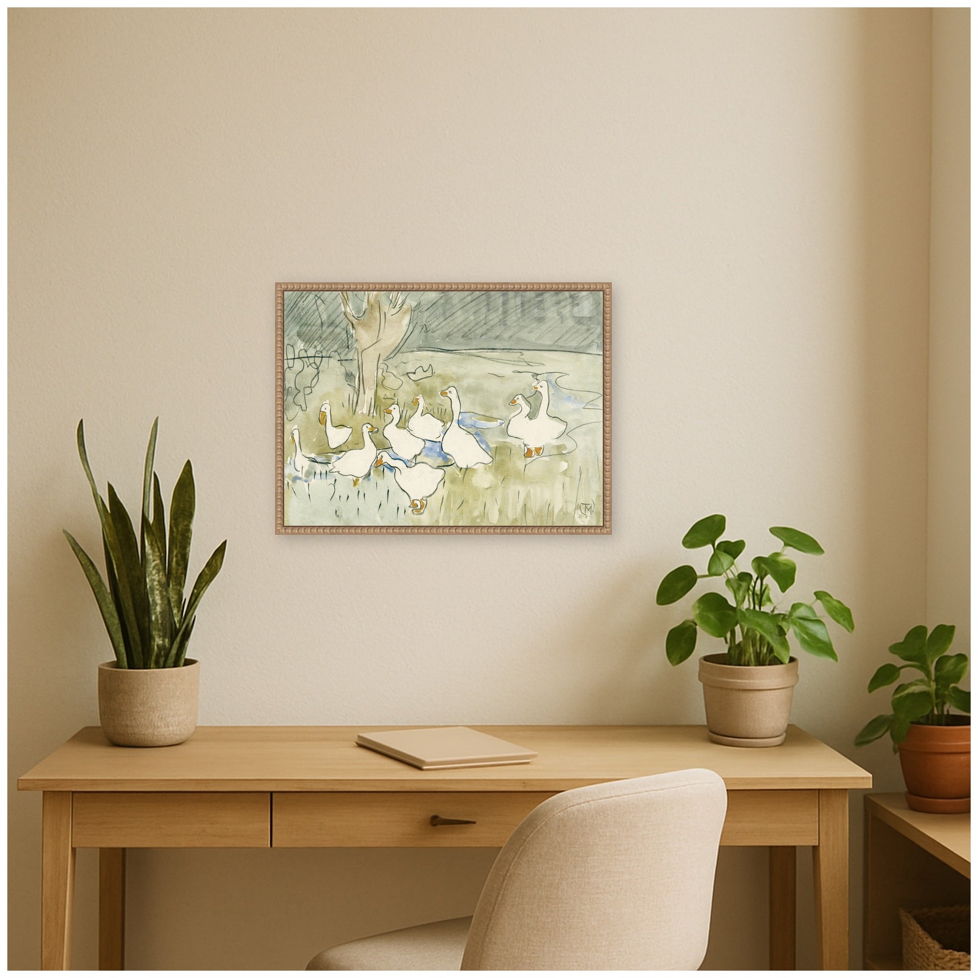 Ducks 1917 Theo van Hoytema by Nostalgia Prints Framed Canvas Wall Art Print