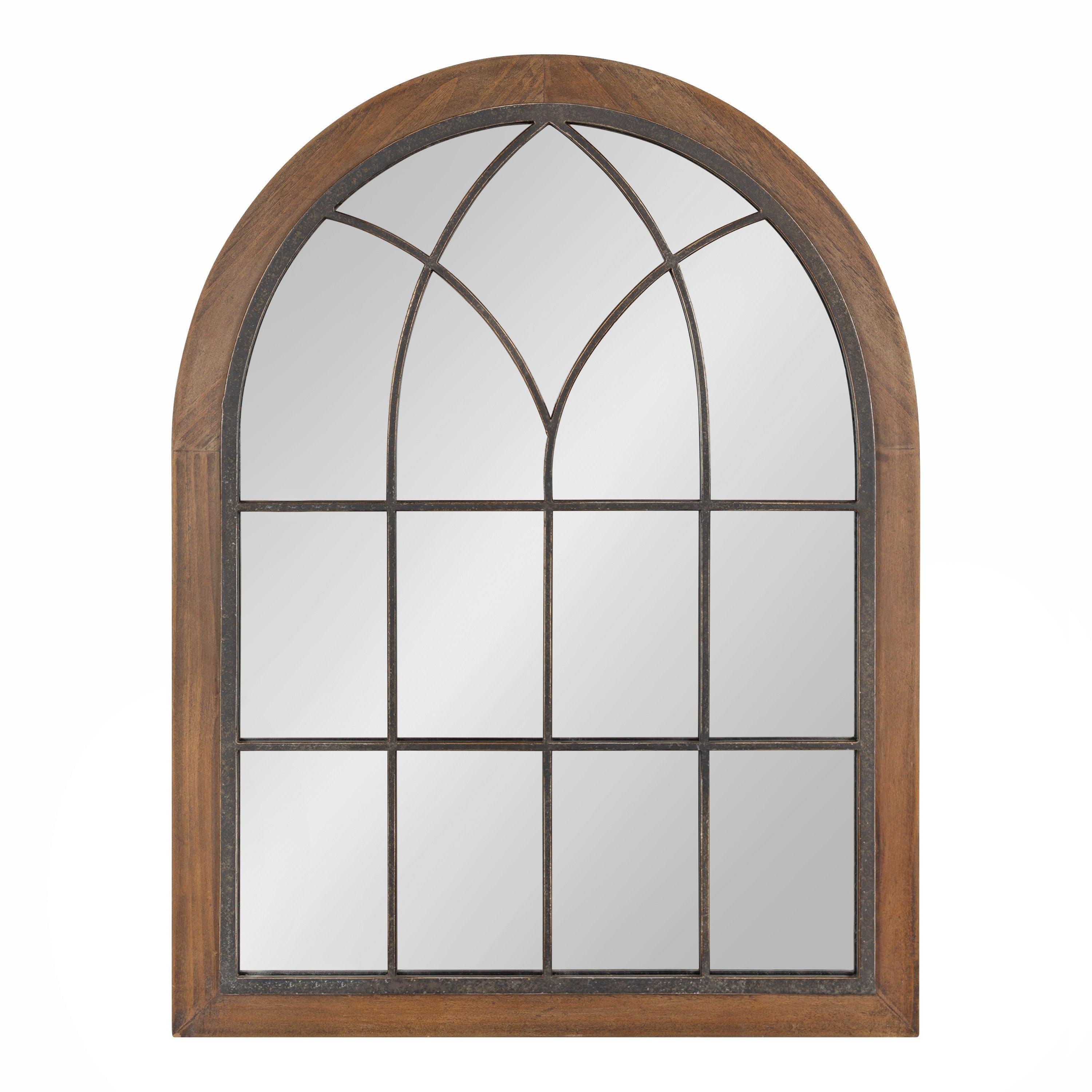 Nola Framed Windowpane Arch Mirror