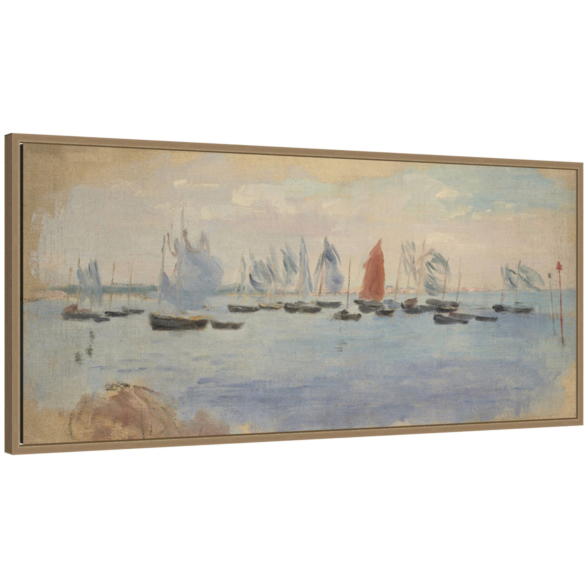Framed Canvas 40x18 Sylvie Dark Gold 1