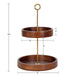 Tiered Tray Walnut Brown Gold 13x13x20 2