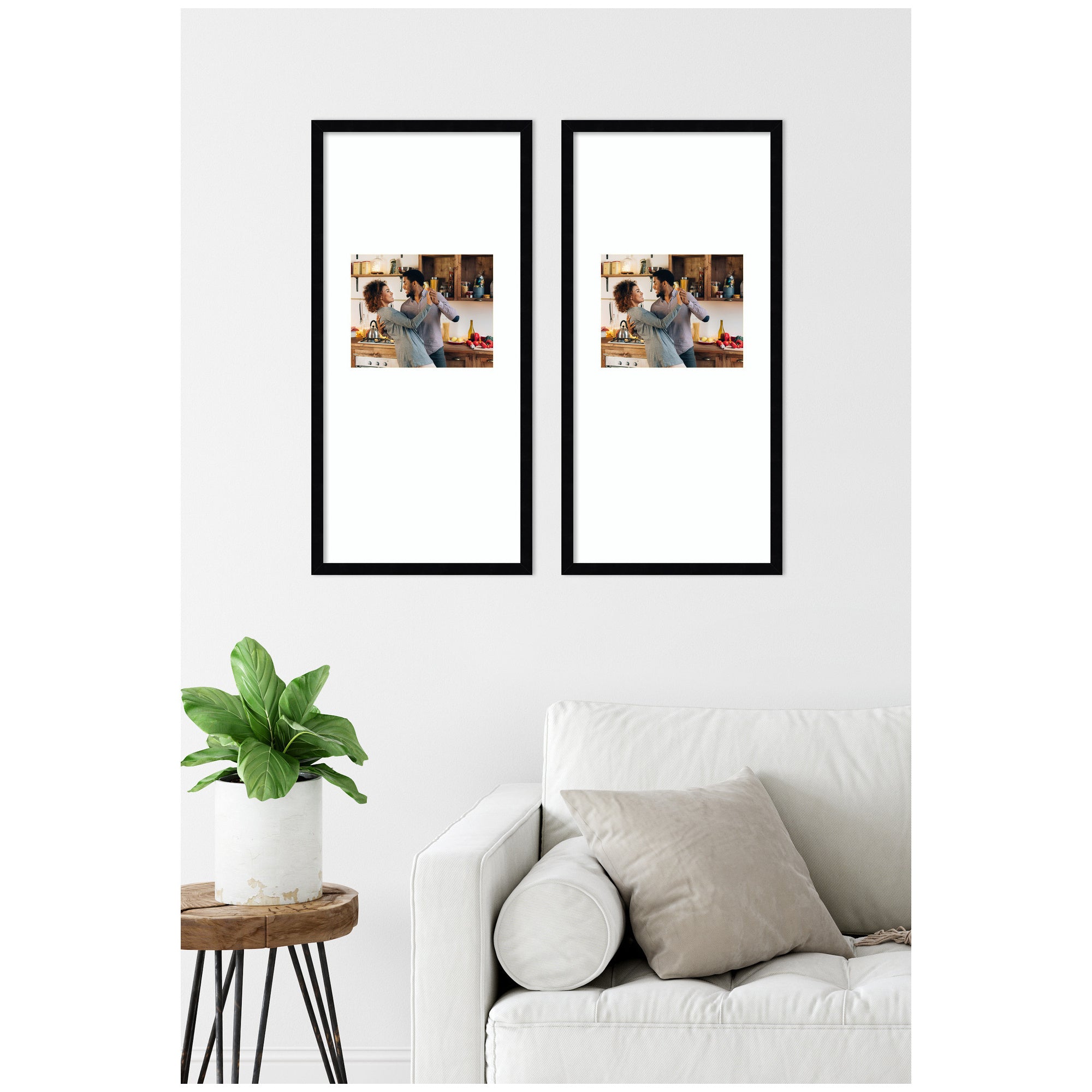 Wall Frame Belmont Black 14x30 matted to 8x10 5