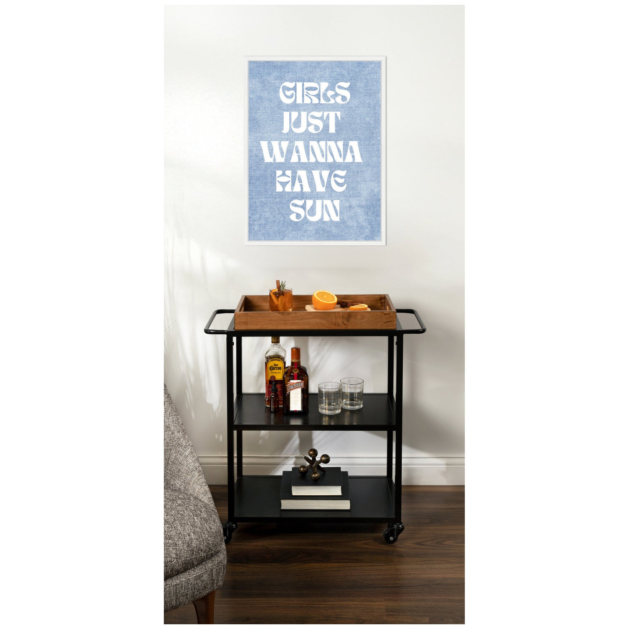 Girls Just Wanna Have Sun by Megan Ryan Framed Canvas Wall Art Print
