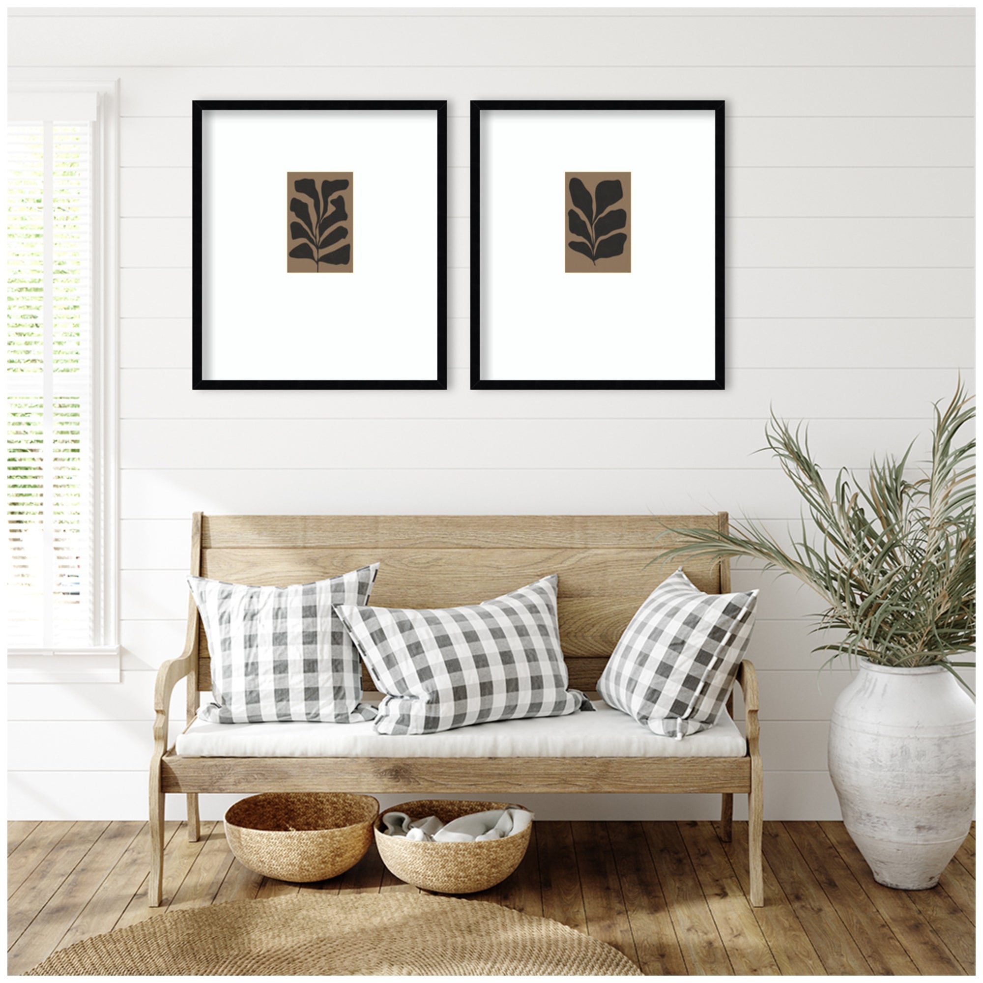 Floral Silhouette 01 & 02 2 Piece Framed Wall Art Print Set by Gabrielly Guedes