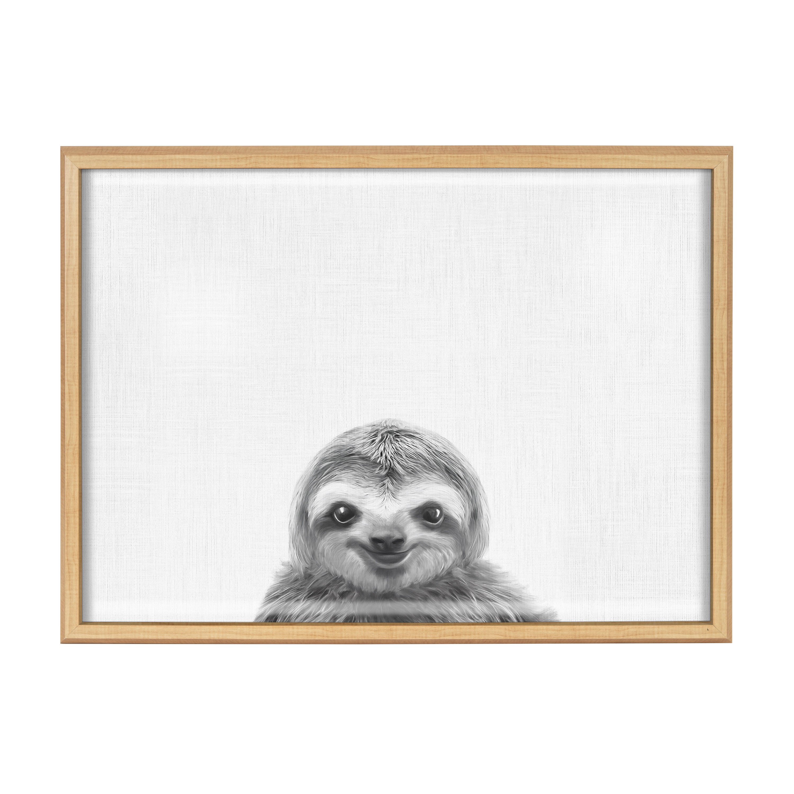 Blake Sloth Framed Printed Glass by Simon Te of Tai Prints