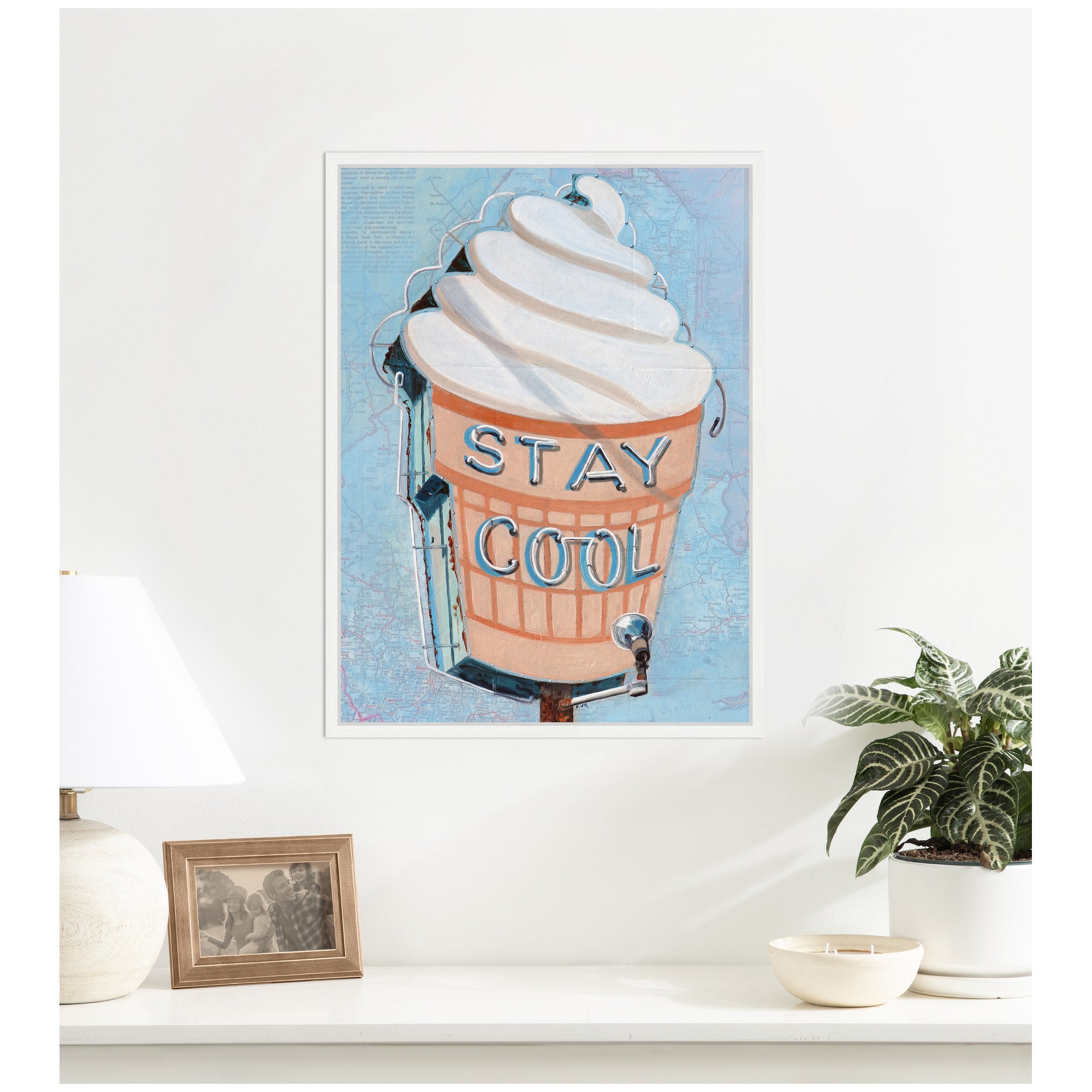 Stay Cool by Krista V. Allenstein Framed Canvas Wall Art Print