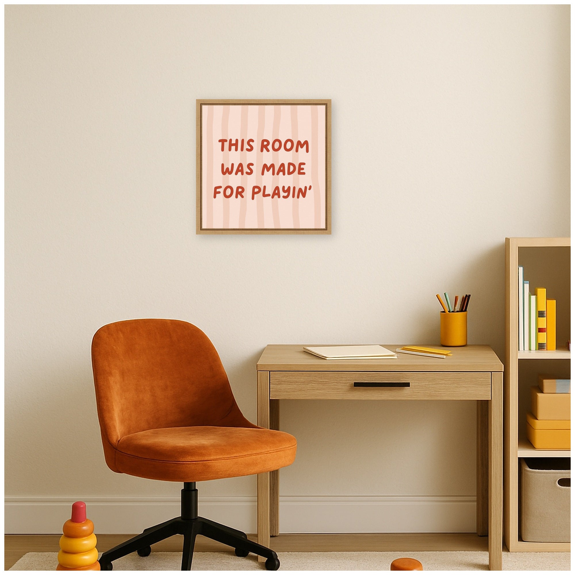 This Room Was Made For Playing Square by Laura Moss Framed Canvas Wall Art Print