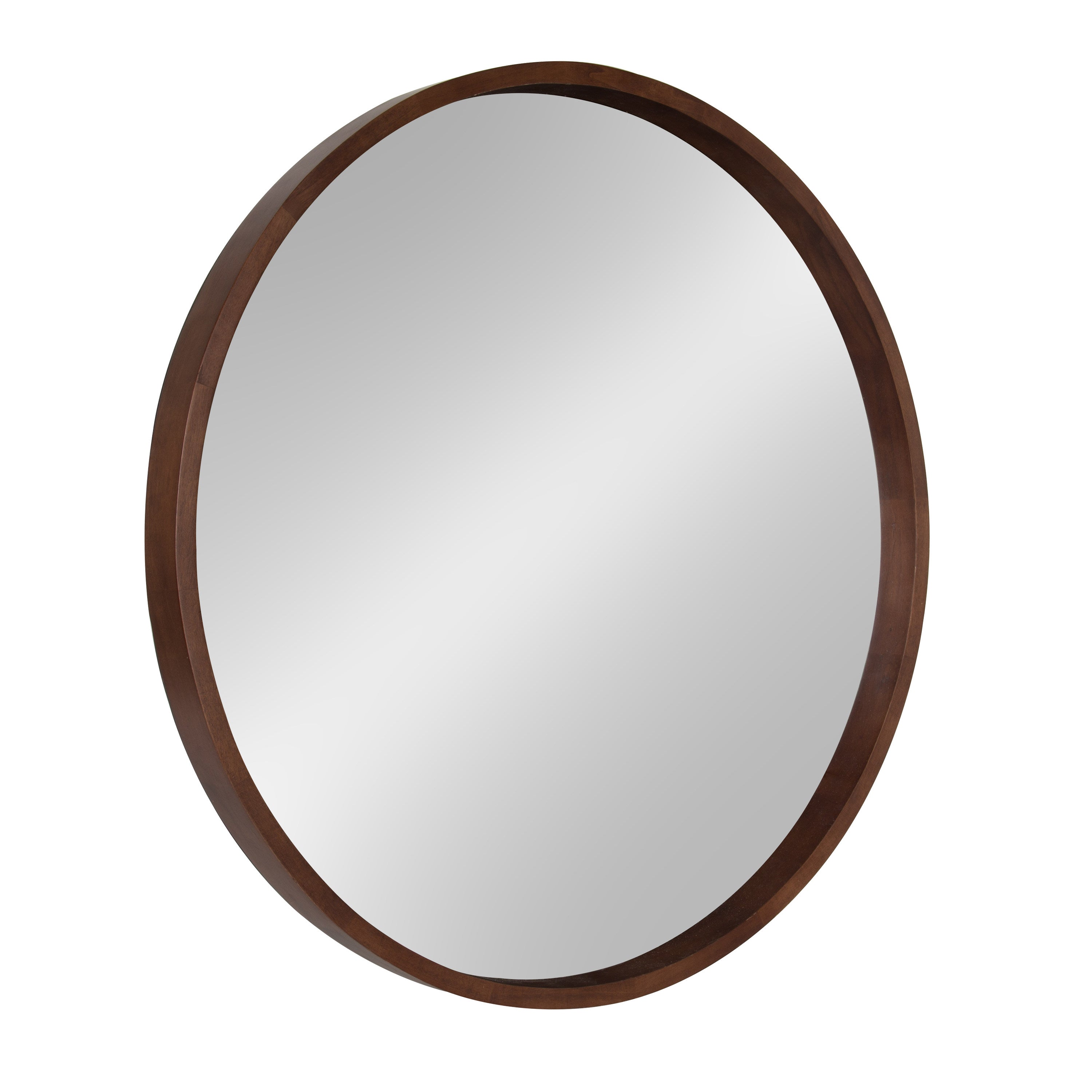 Round Mirror Dark Brown 30" Diameter 1