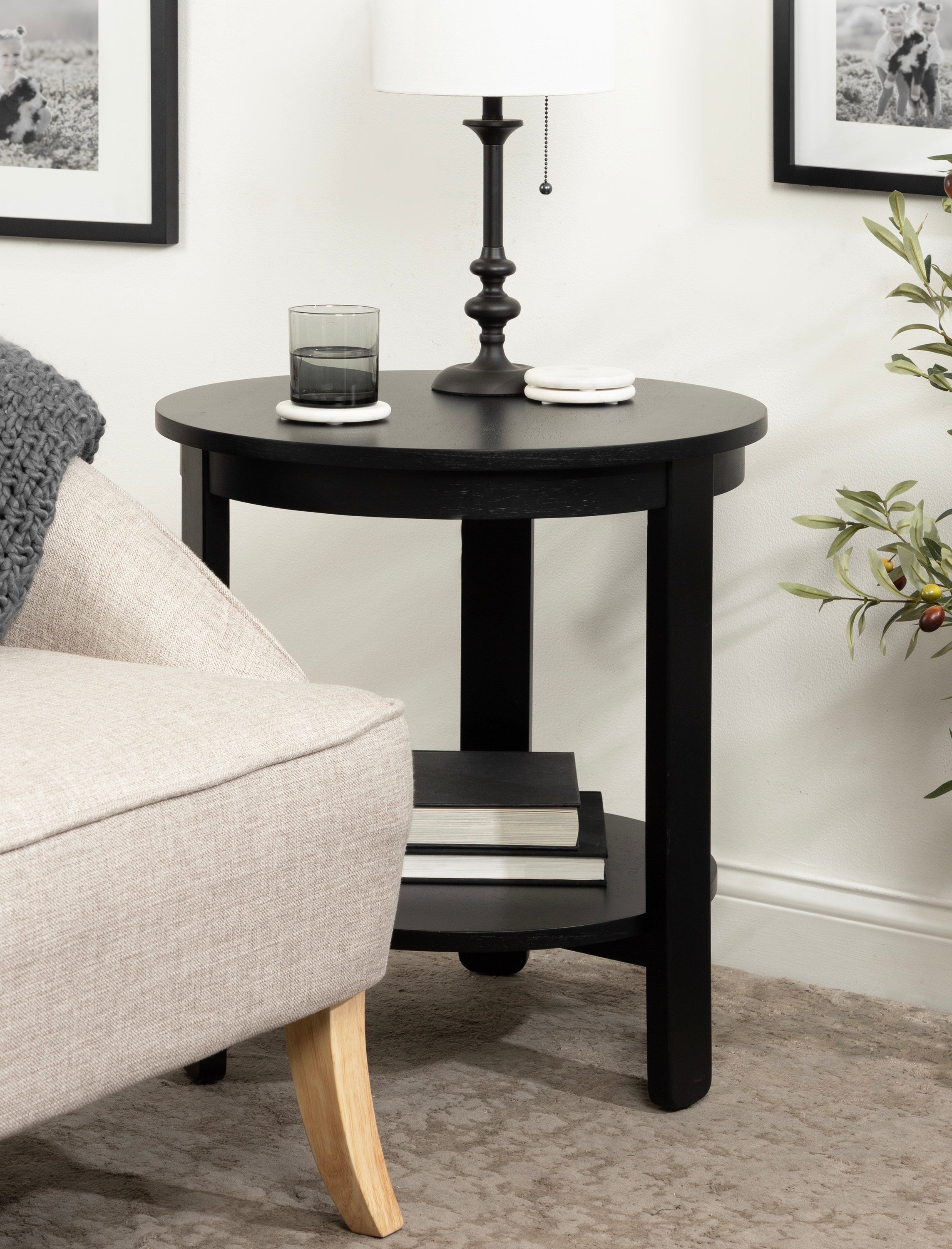 Side Table Black 22x22x24 8