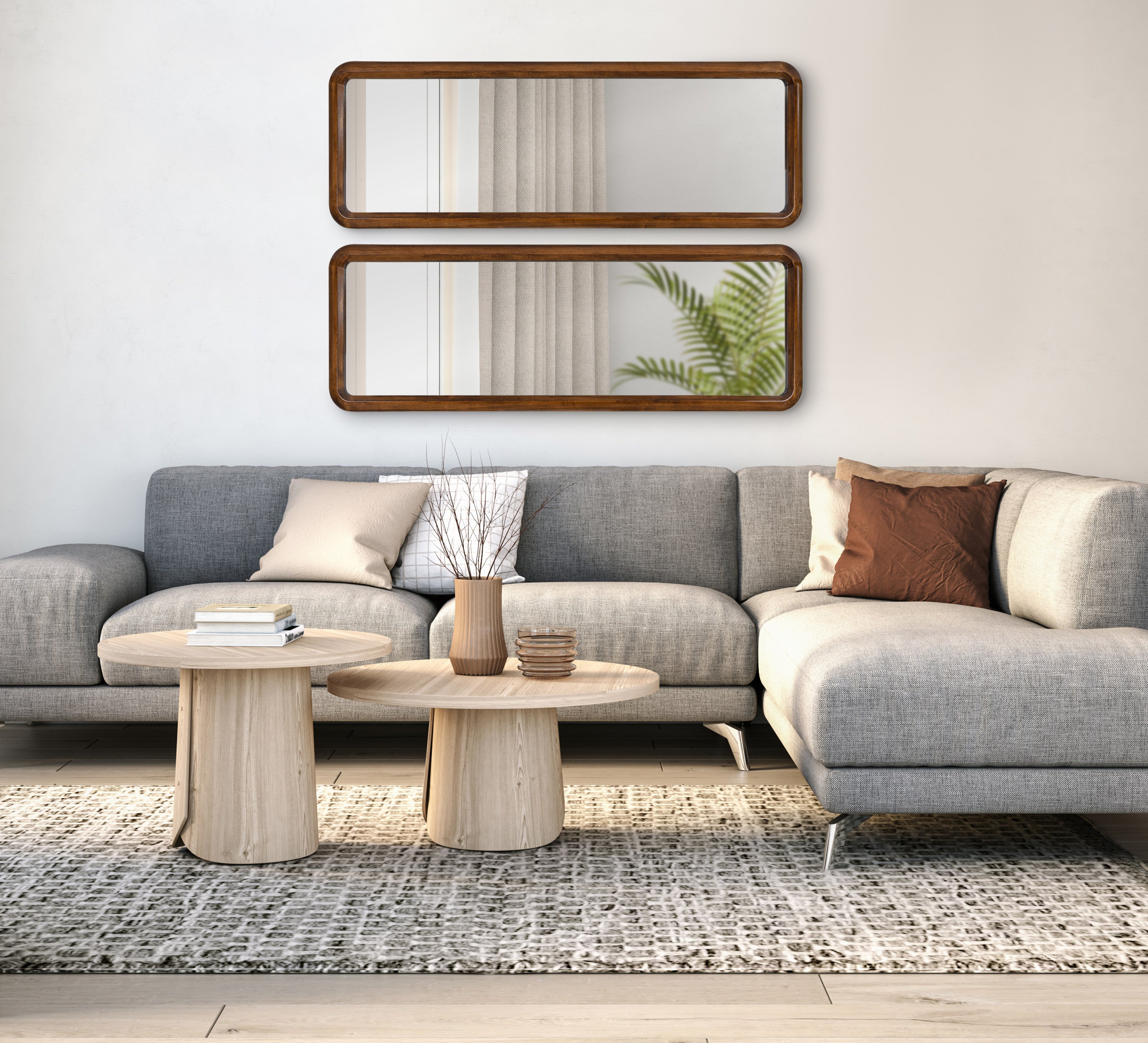 Pao Framed Wood Wall Mirror