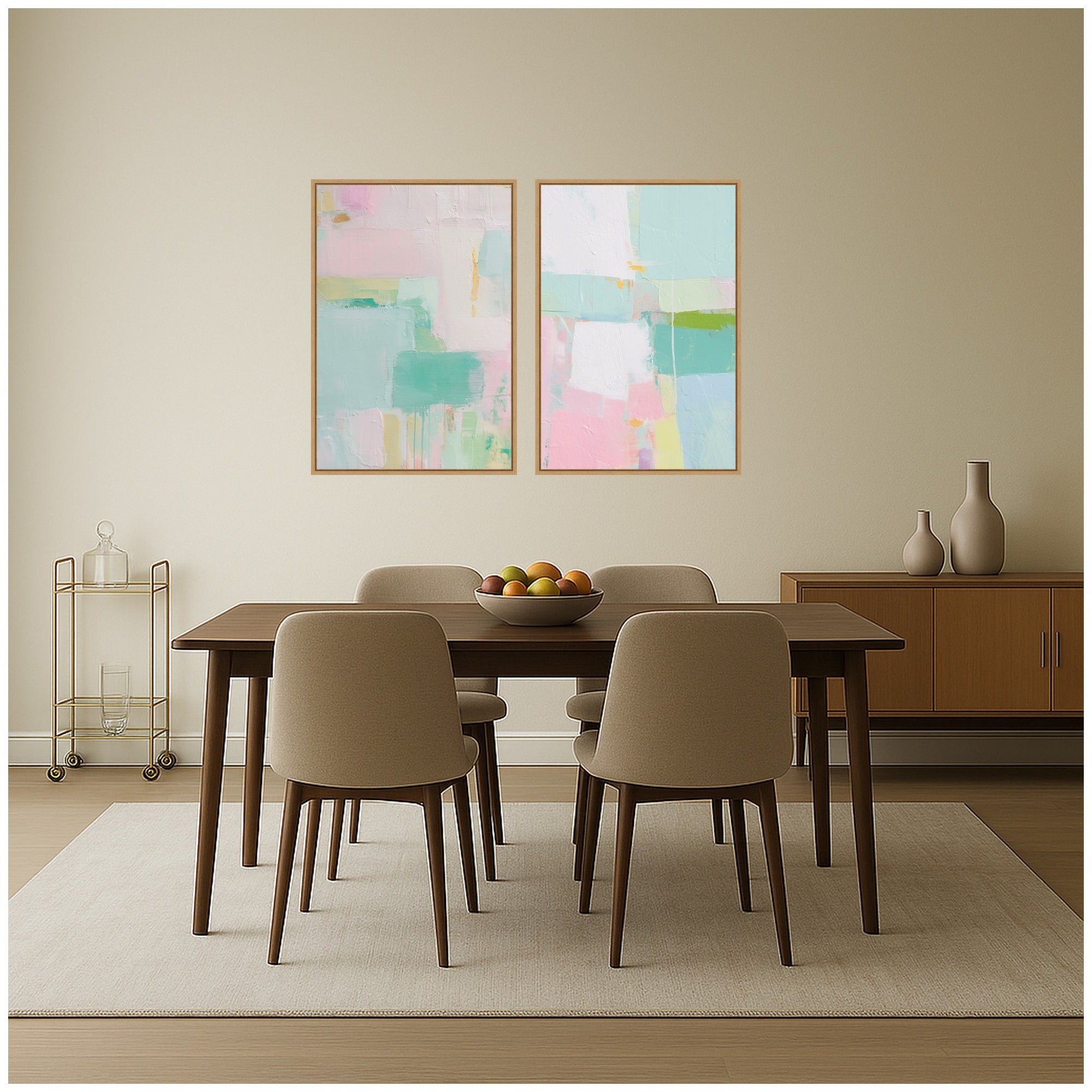 Framed Canvas Sylvie Natural 2 Piece Set 23x33 5