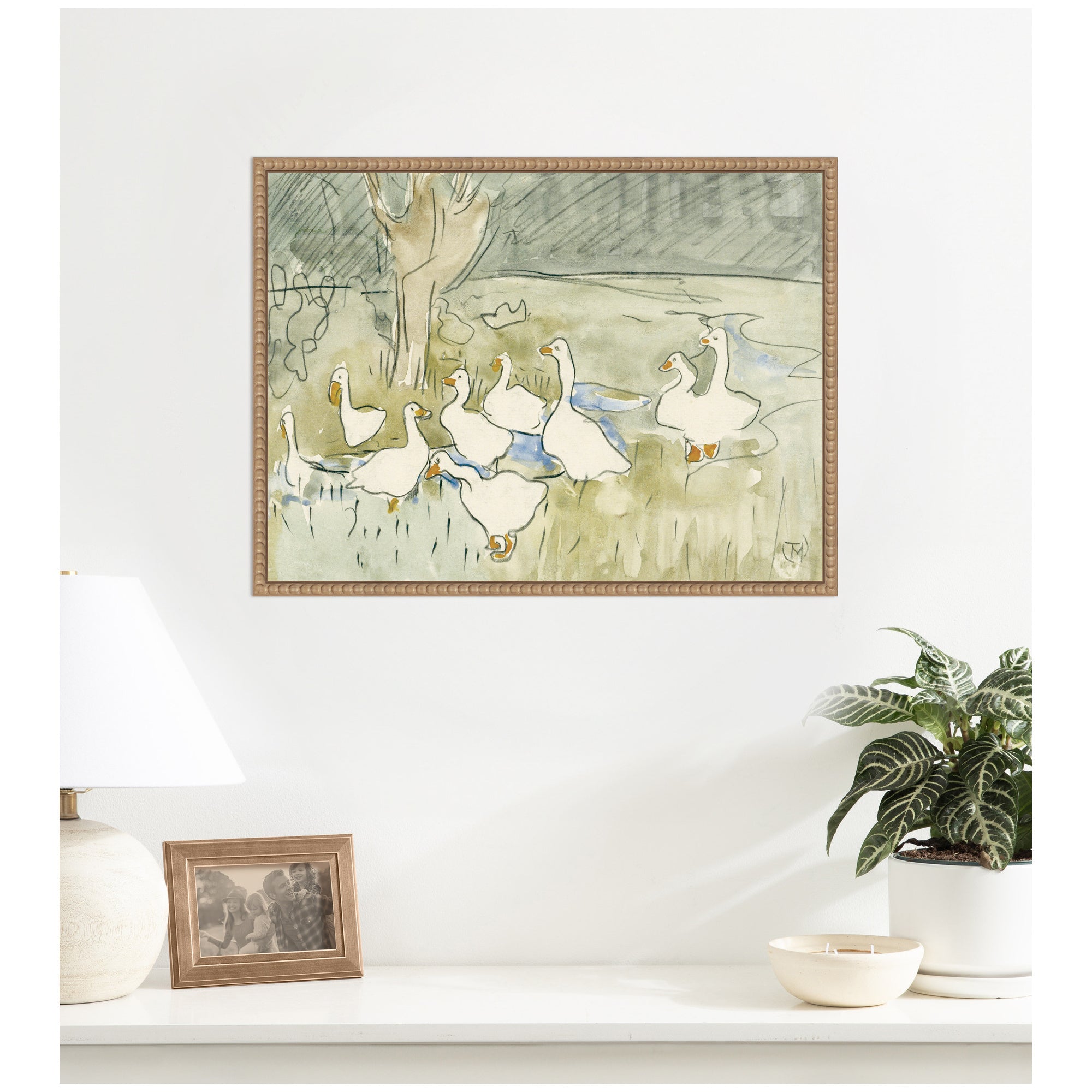Ducks 1917 Theo van Hoytema by Nostalgia Prints Framed Canvas Wall Art Print