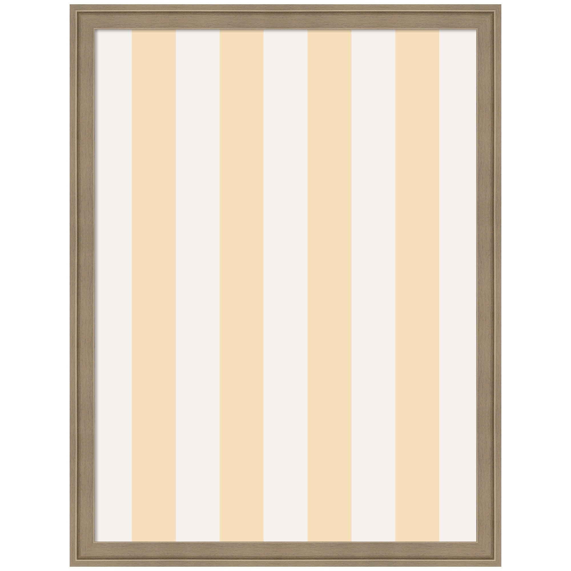 Framed Fabric Pinboard Wide Stripes Yellow Wall Organization
