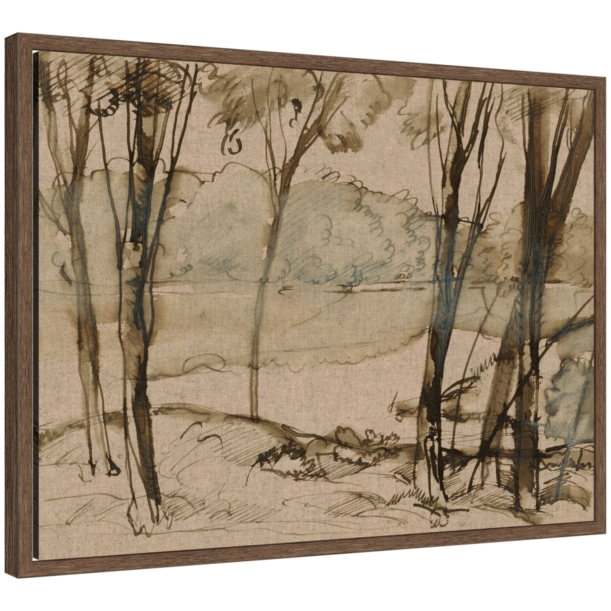 Framed Canvas 24x18 Sylvie Walnut 1