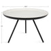 Coffee Table White Black 25" Diameter 2