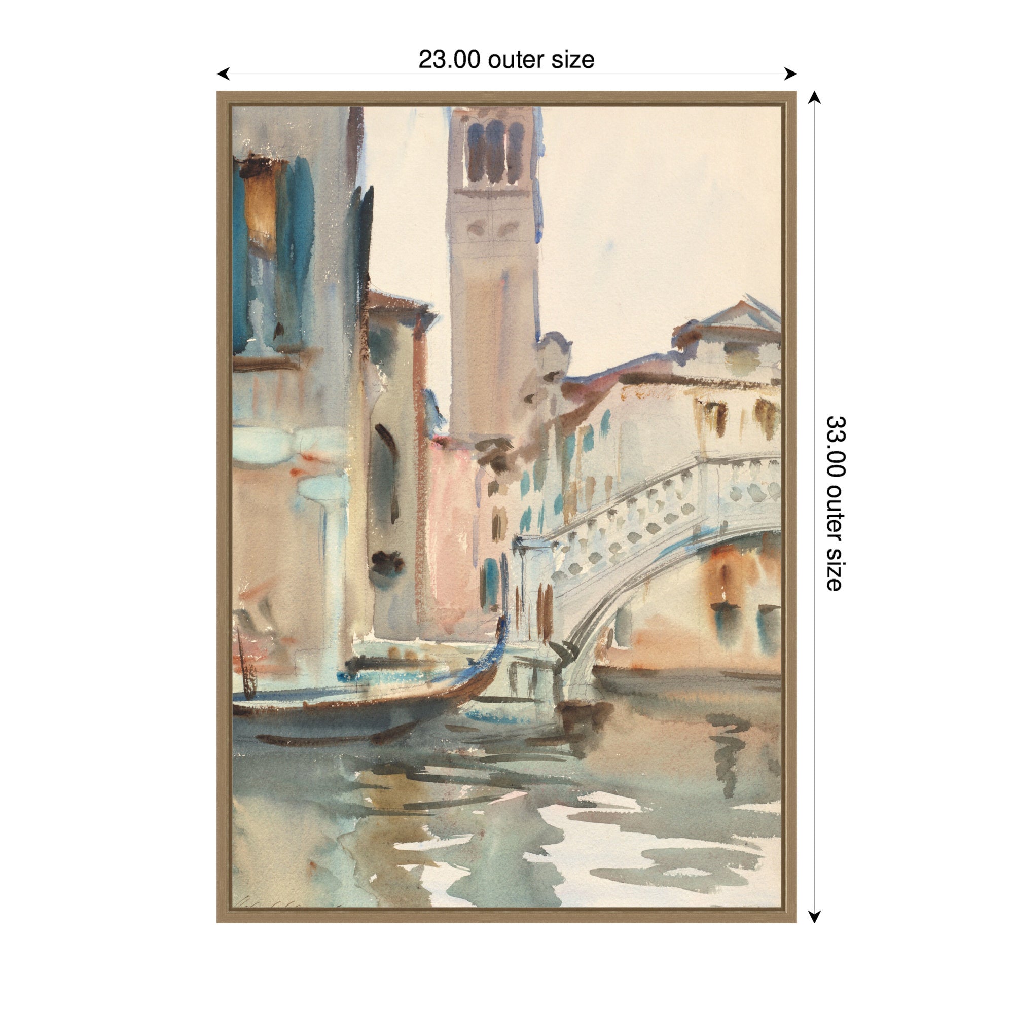 Framed Canvas 23 x 33 Sylvie Dark Gold 2