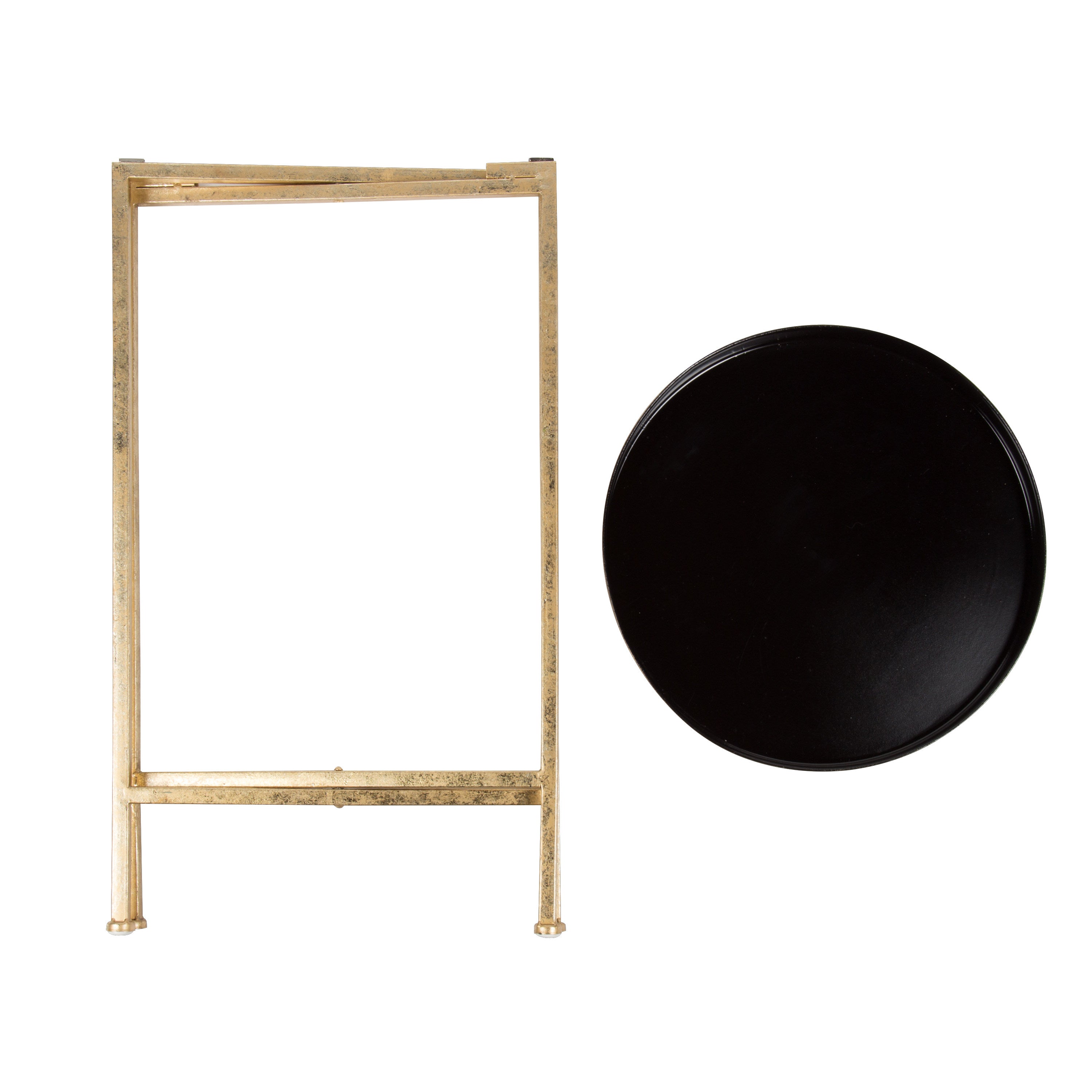 Tea Table Gold Black 14x14x26 3