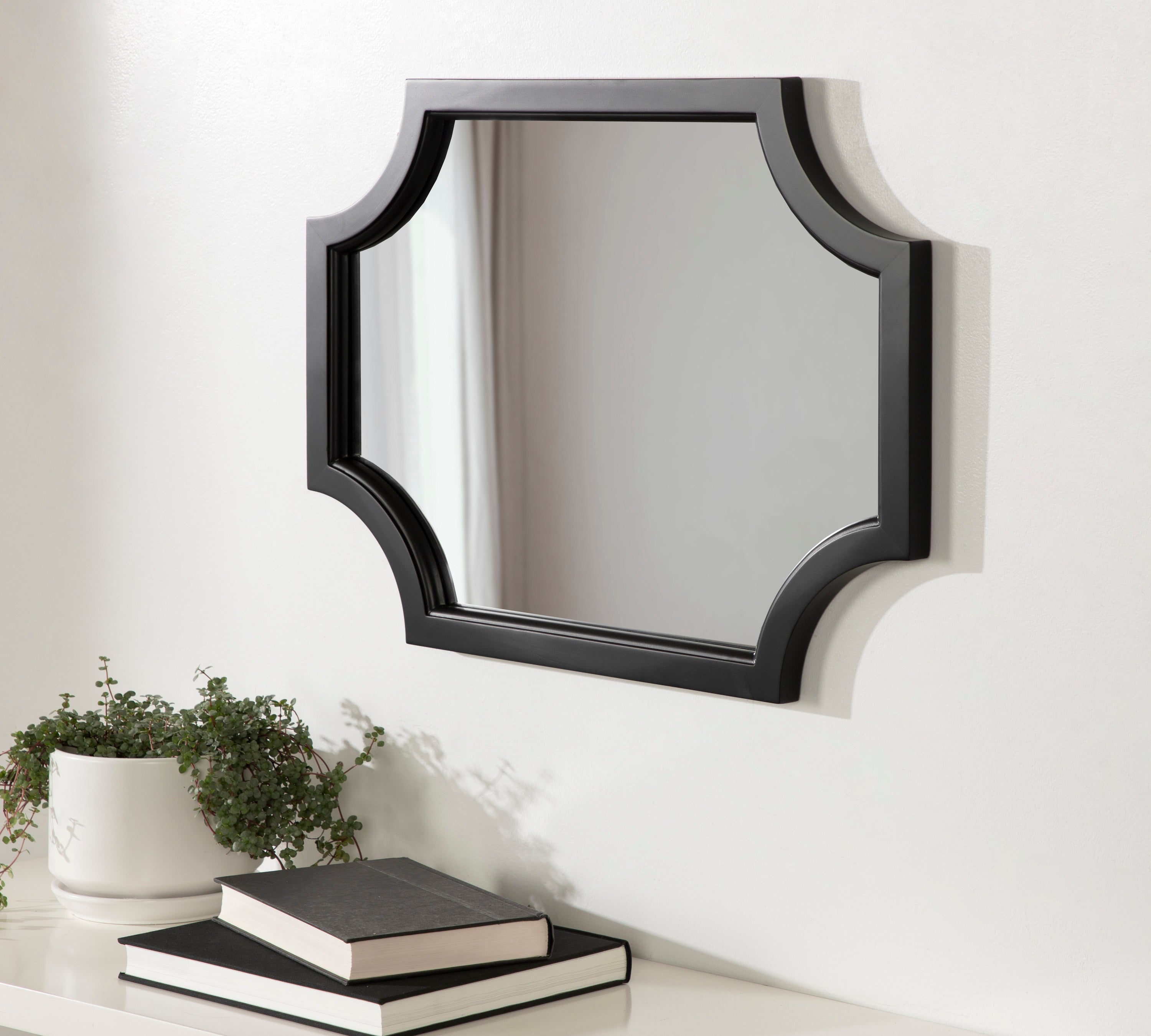 Scallop Mirror Black 18x24 6