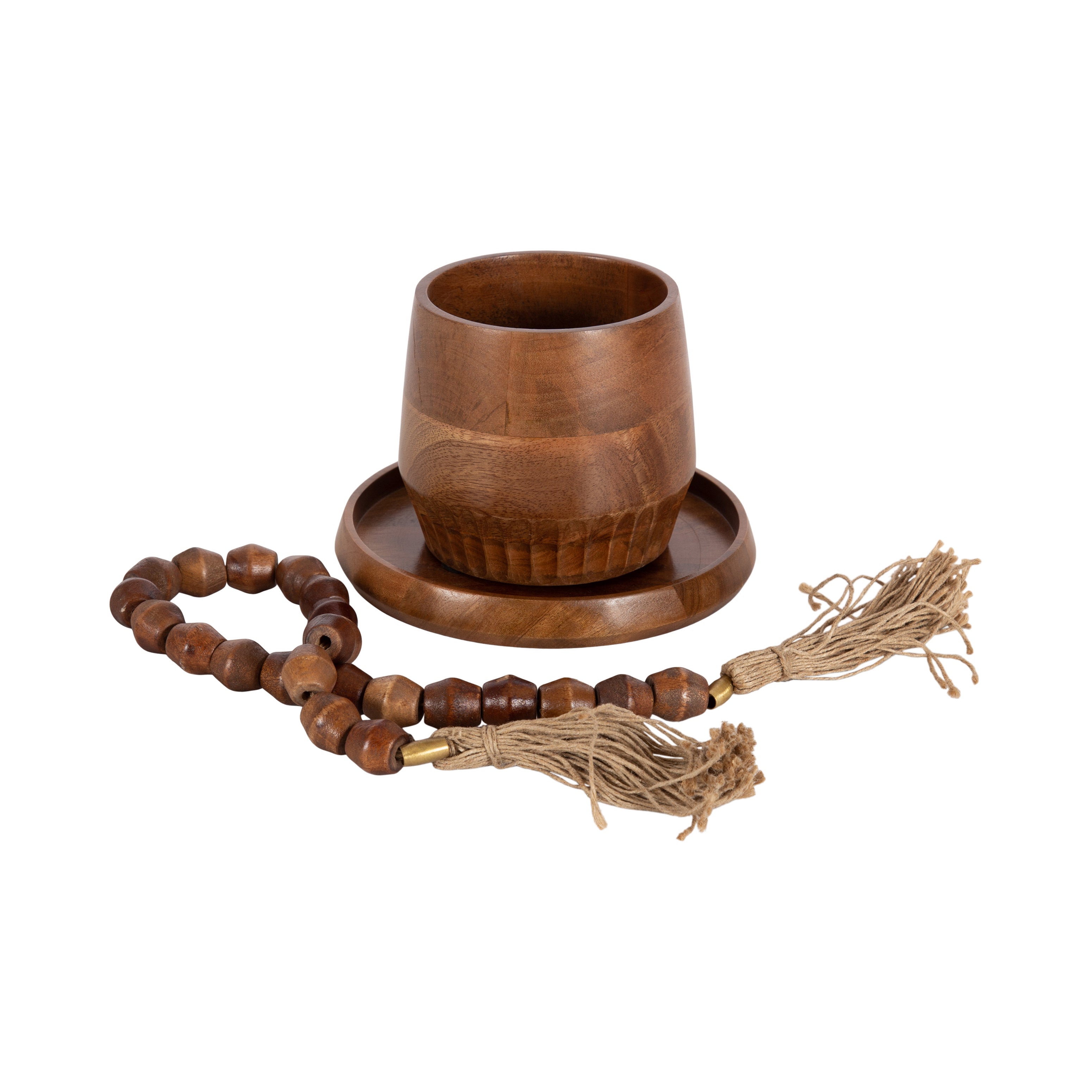 Decorative Accessory Set Walnut Brown 3 Piece 6