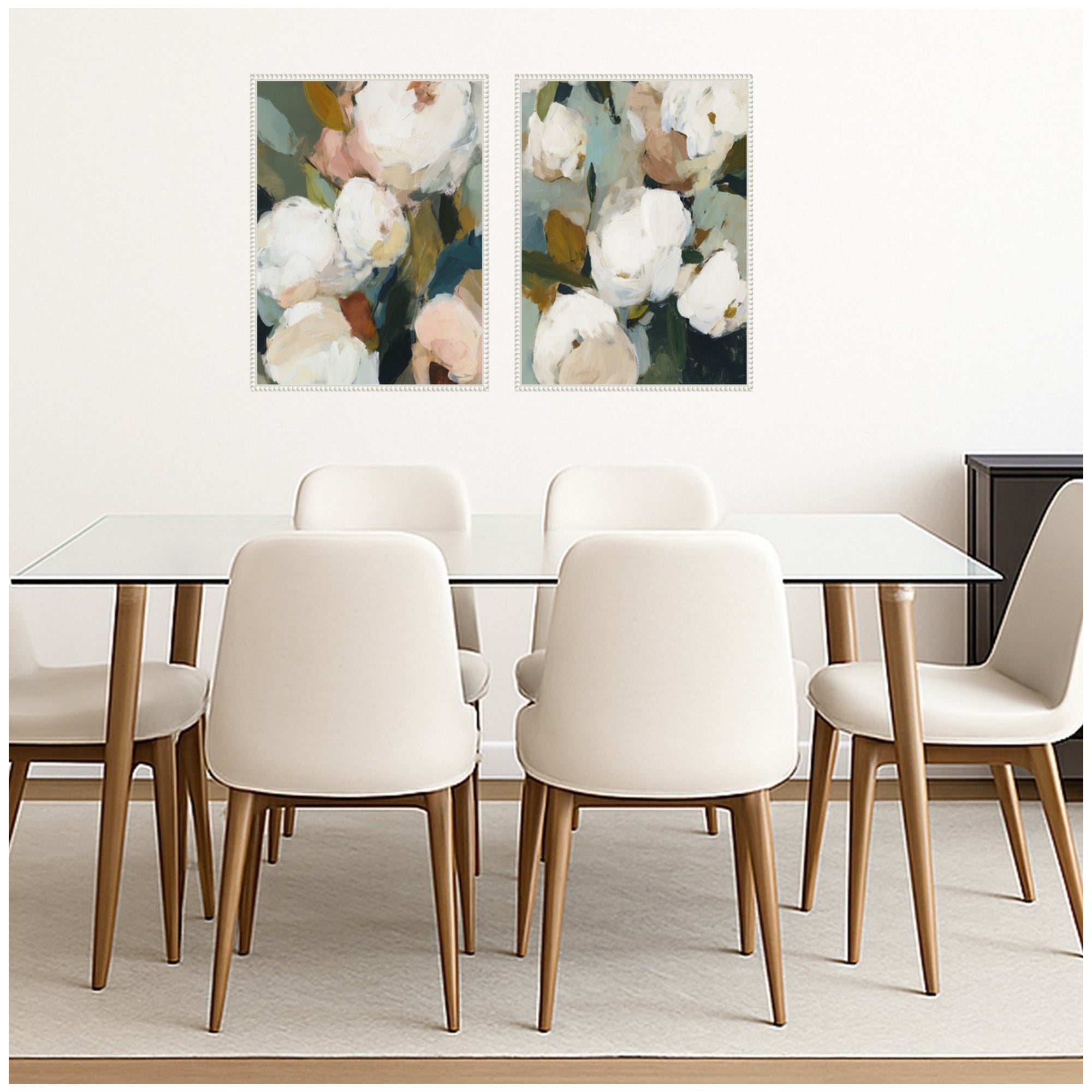 Art Set 2 Piece Set 18x24 Sylvie Beaded White 6