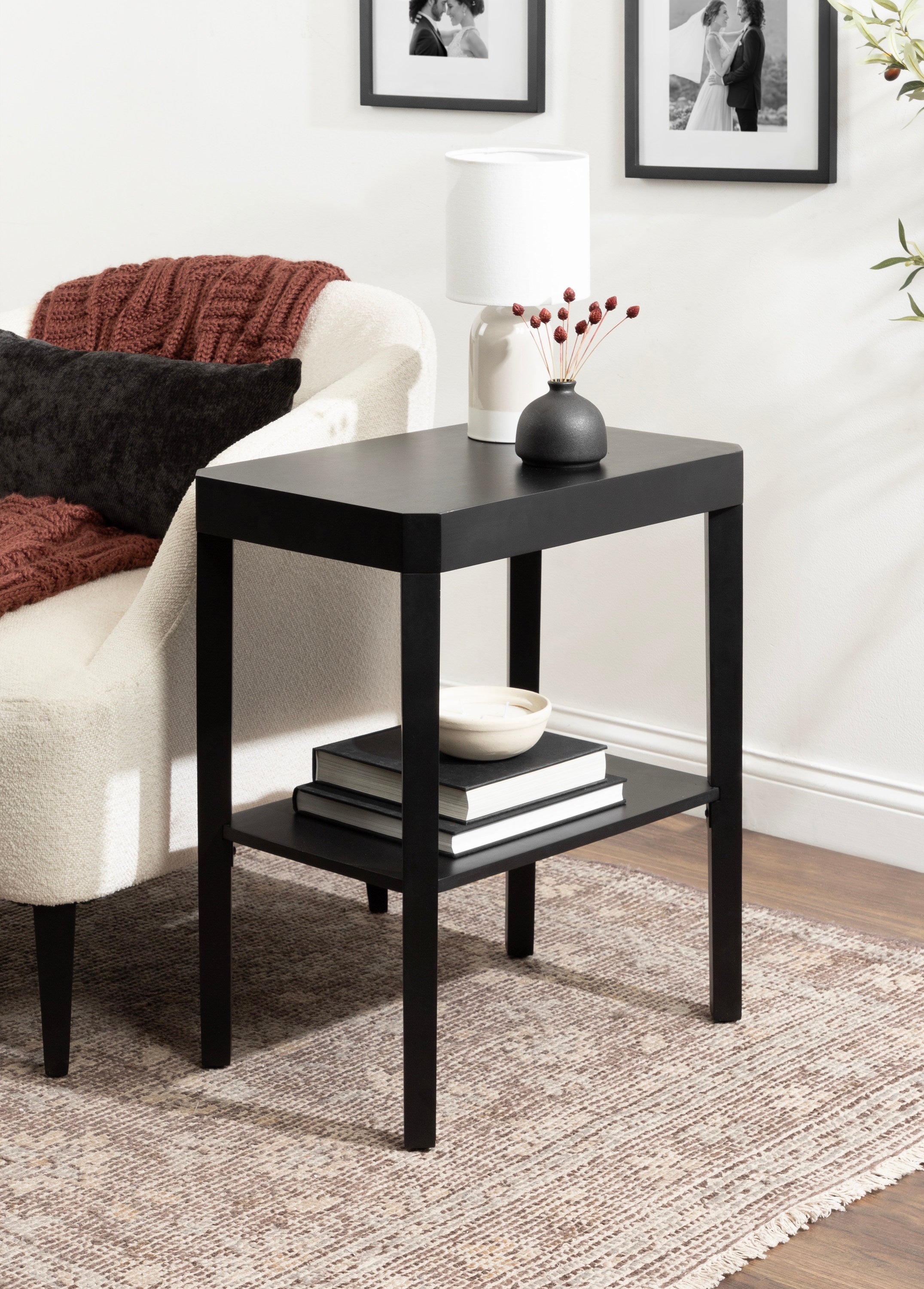 Side Table Black 22x14x26 6