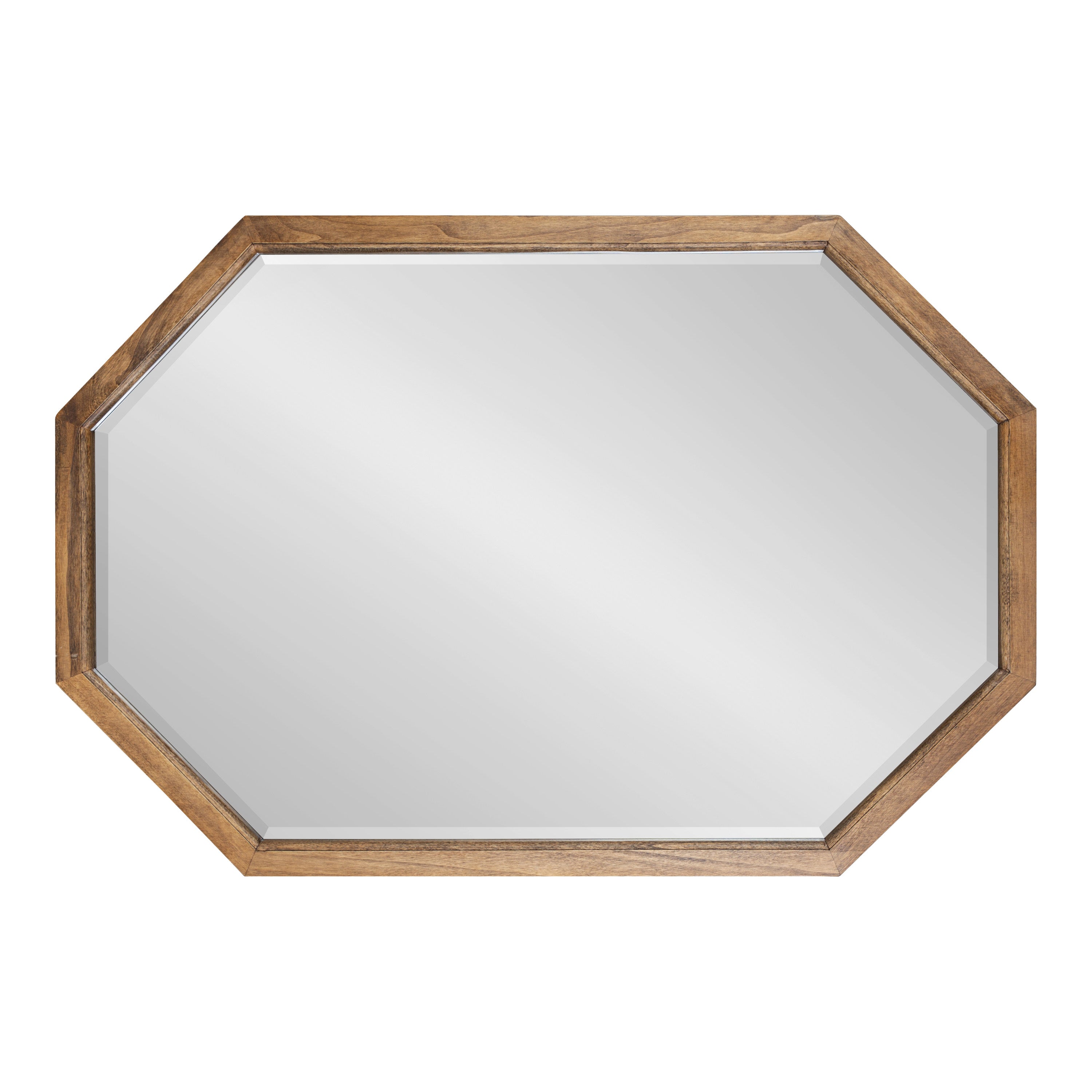Octagon Mirror Rustic Brown 24x36 2