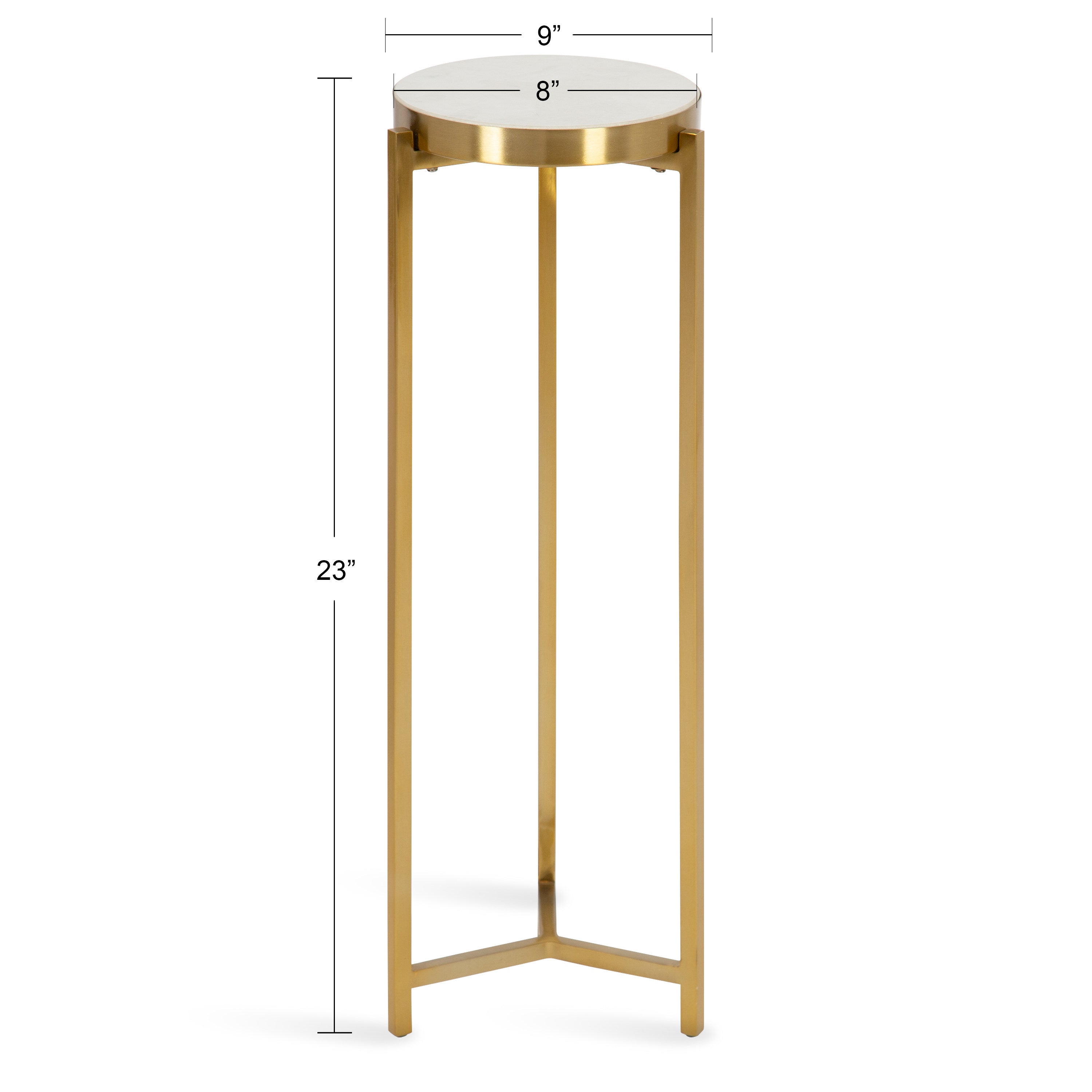 Drink Table White Gold 9x9x23 2