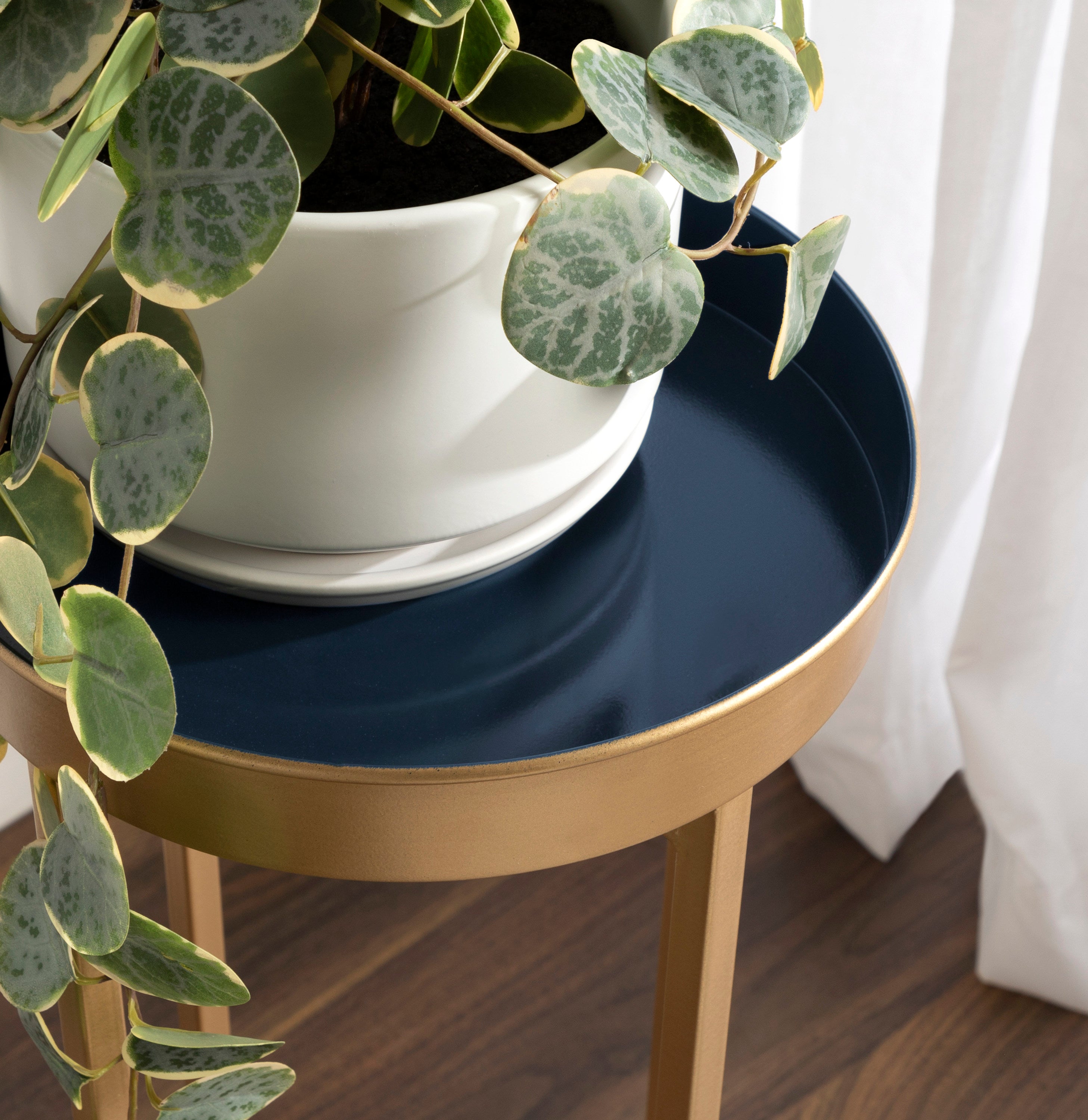 Nesting Table Navy Blue Gold 2 Piece 7