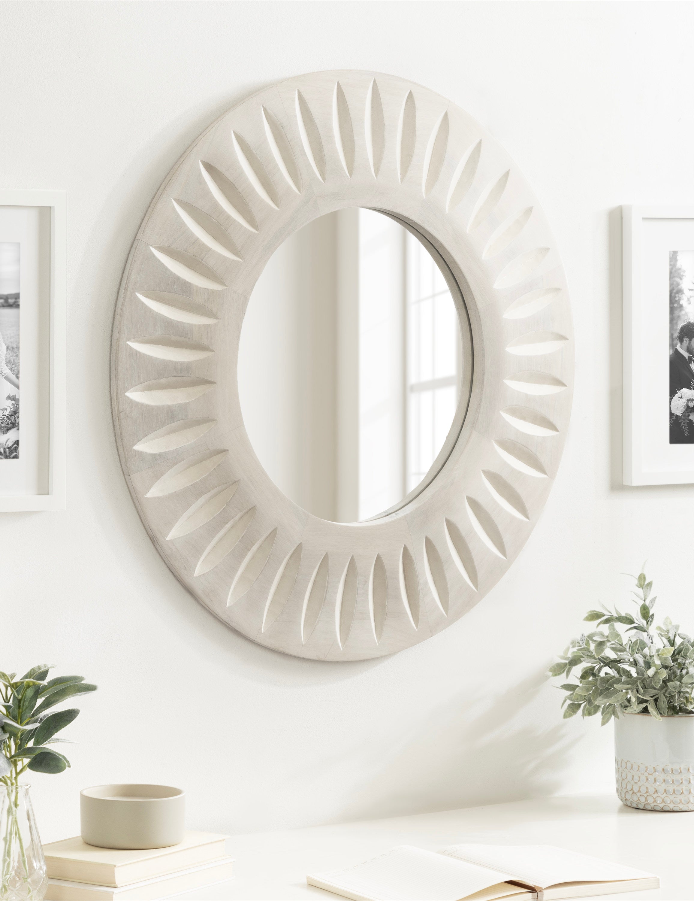 Usra Carved Wood Mirror