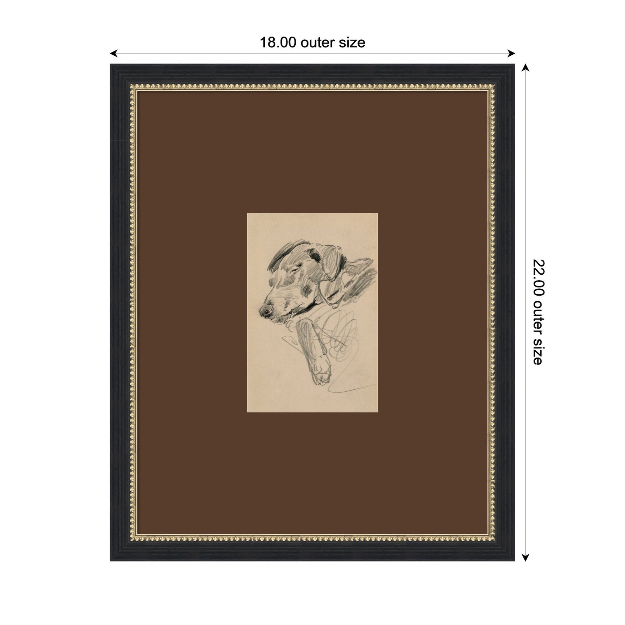 Framed Art 18x22 Brown Matted to 6x9 Belmont Black 2