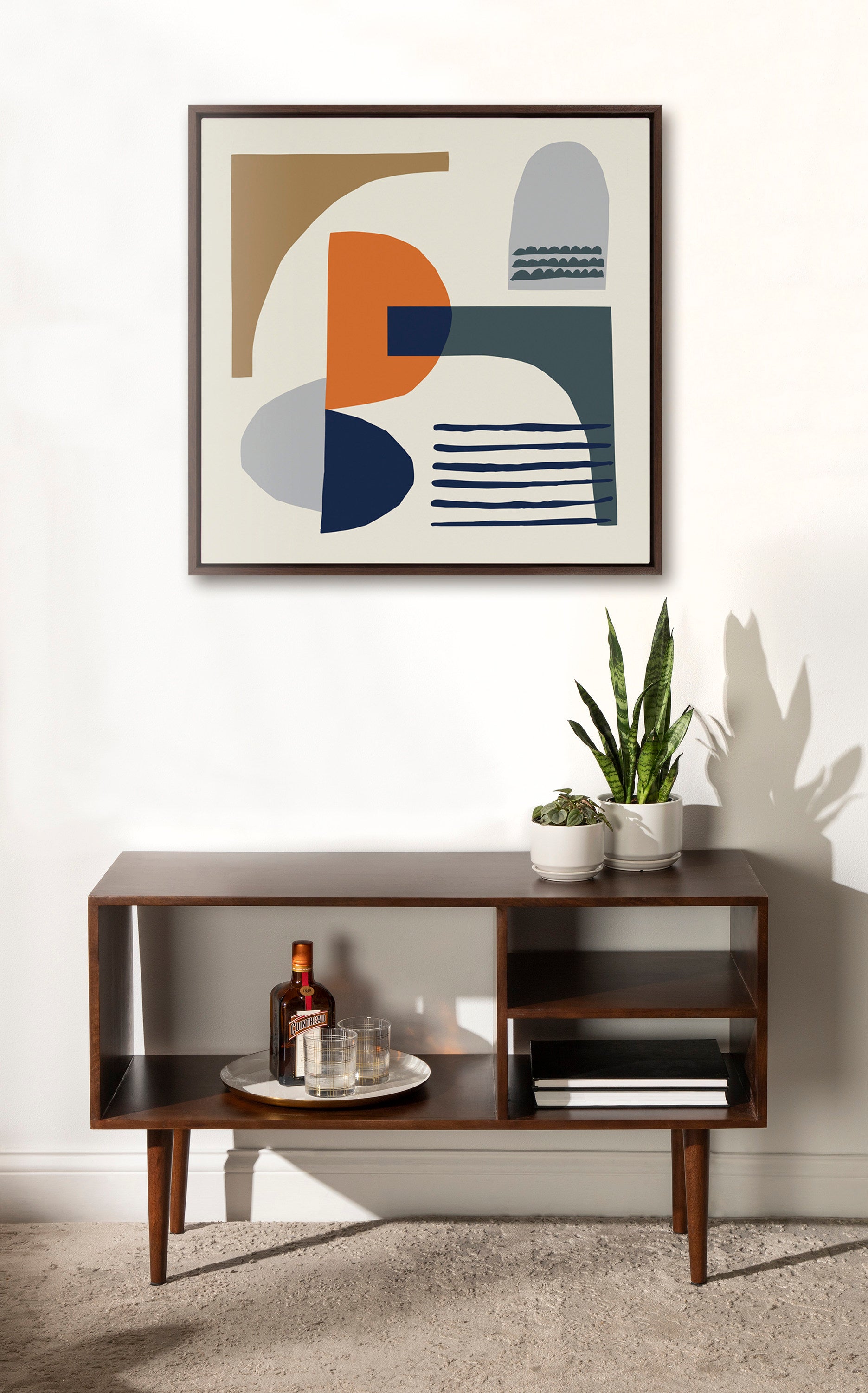 Sylvie Abstract Mid Century Framed Canvas by Rachel Lee of My Dream Wall