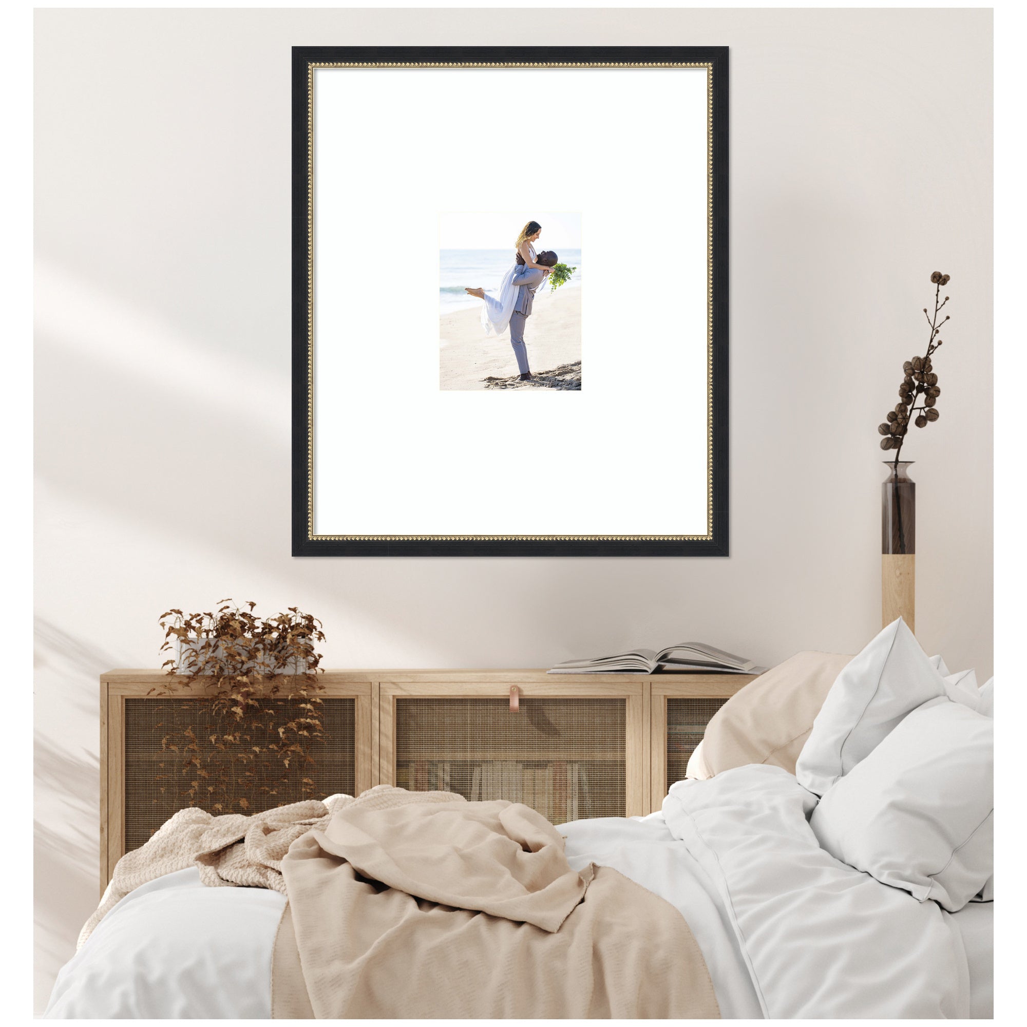 Wall Frame Belmont Black 22x26 matted to 8x10 5