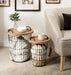 Nesting Table Rustic Brown Black 2 piece 5