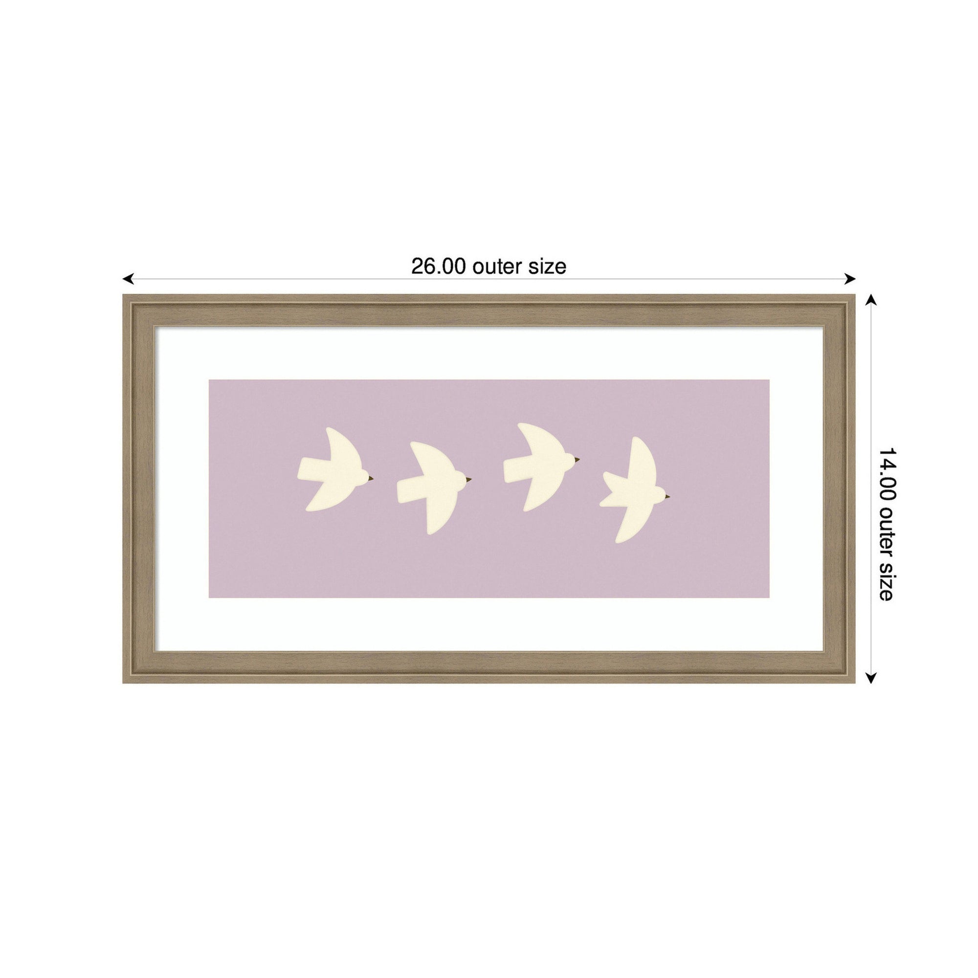 Minimalist Birds Panel 3 Light Purple by Laura Moss Framed Wall Art Print