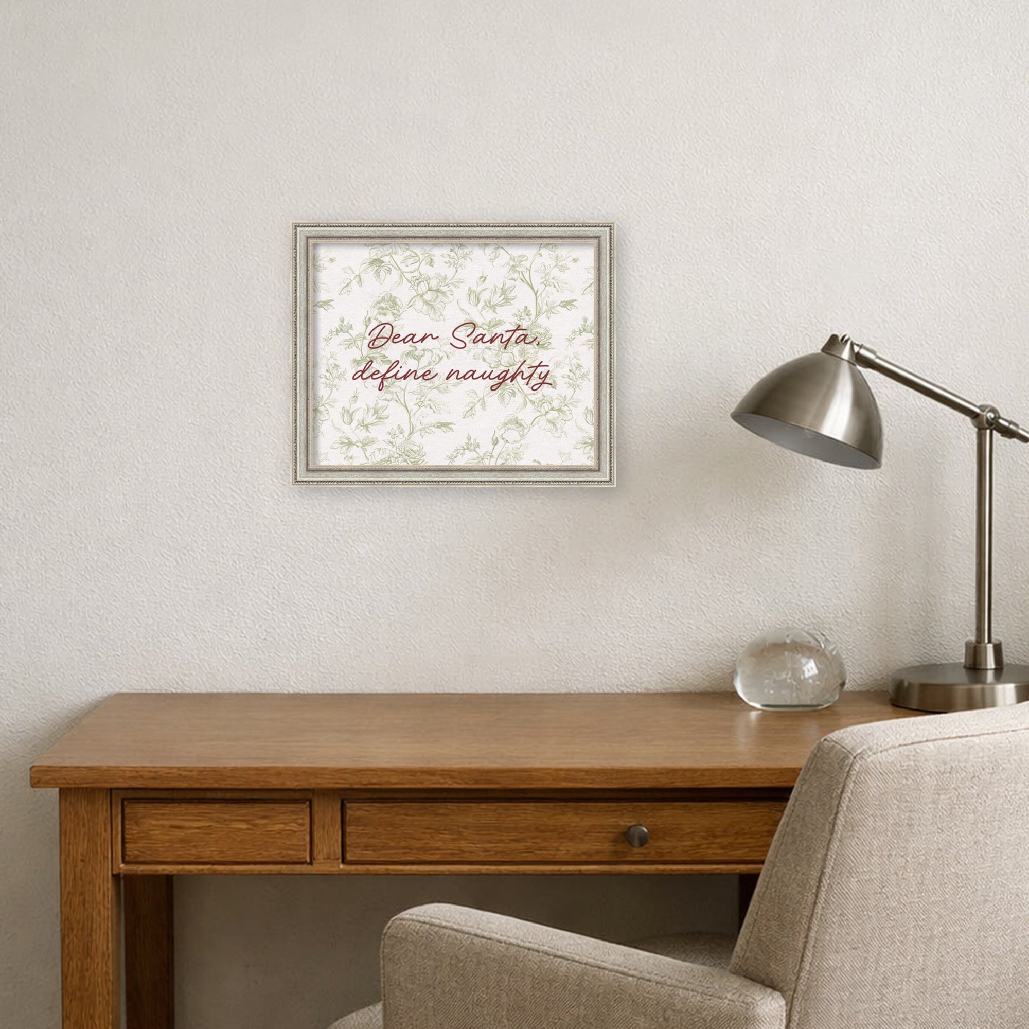 Mounted Canvas Cordelia Thin Silver 11x9 5