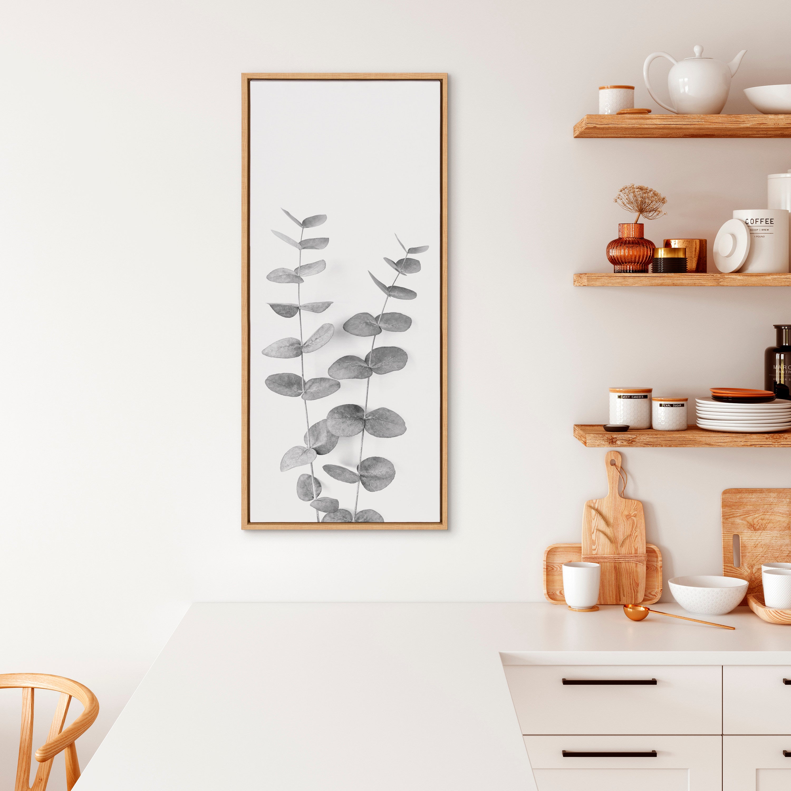 Framed Canvas Sylvie Natural 18x40 5