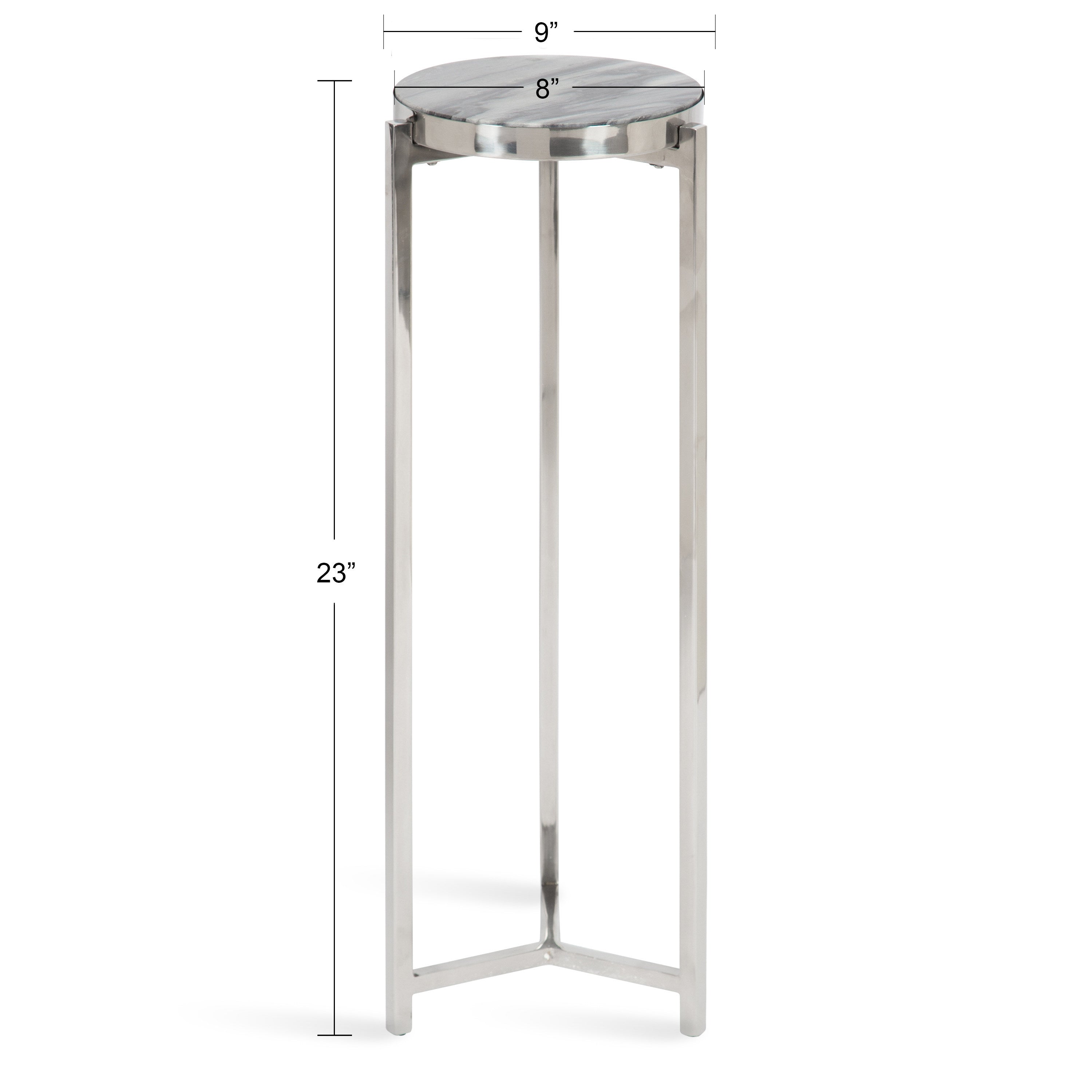 Drink Table Gray Silver 9x9x23 2