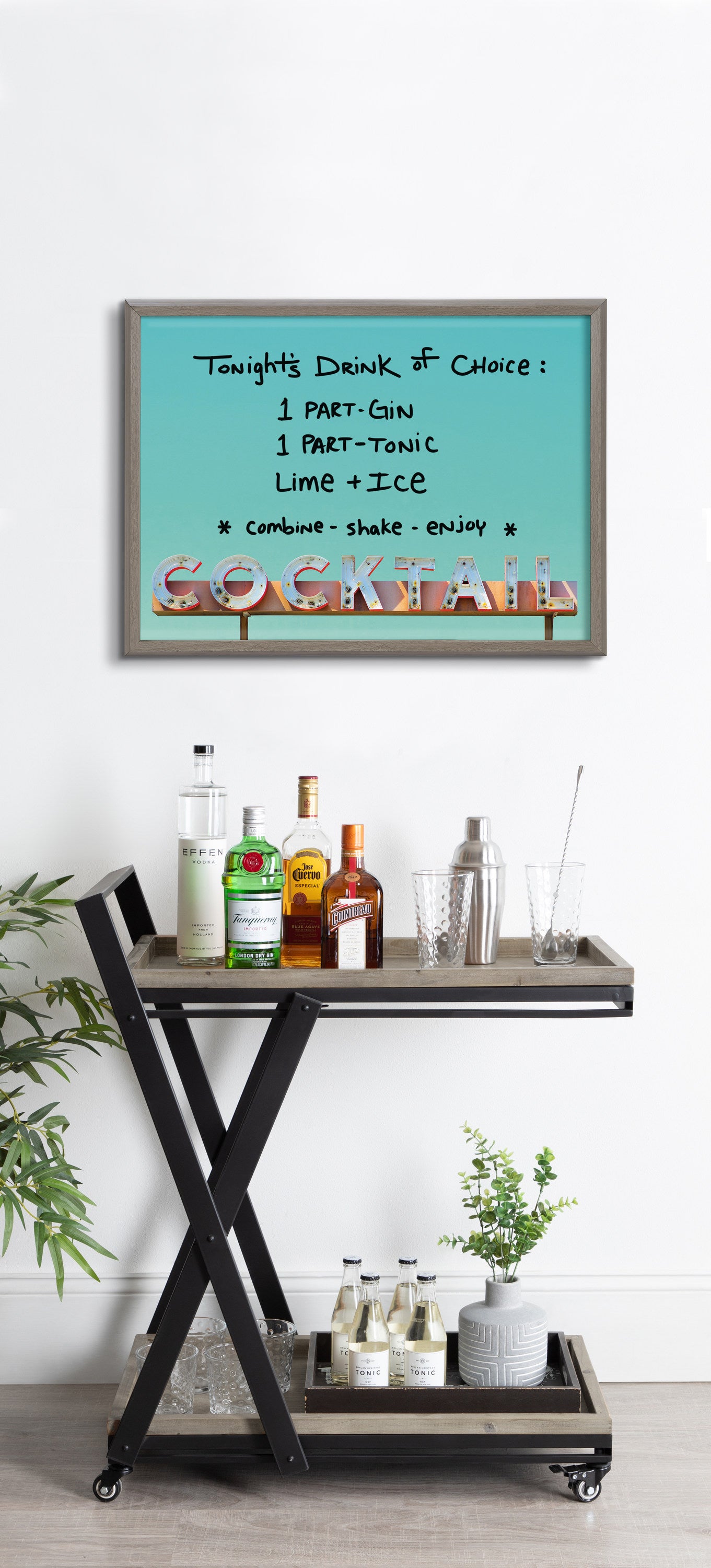Blake Cocktail Hour Framed Printed Glass by Robert Cadloff of Bomobob