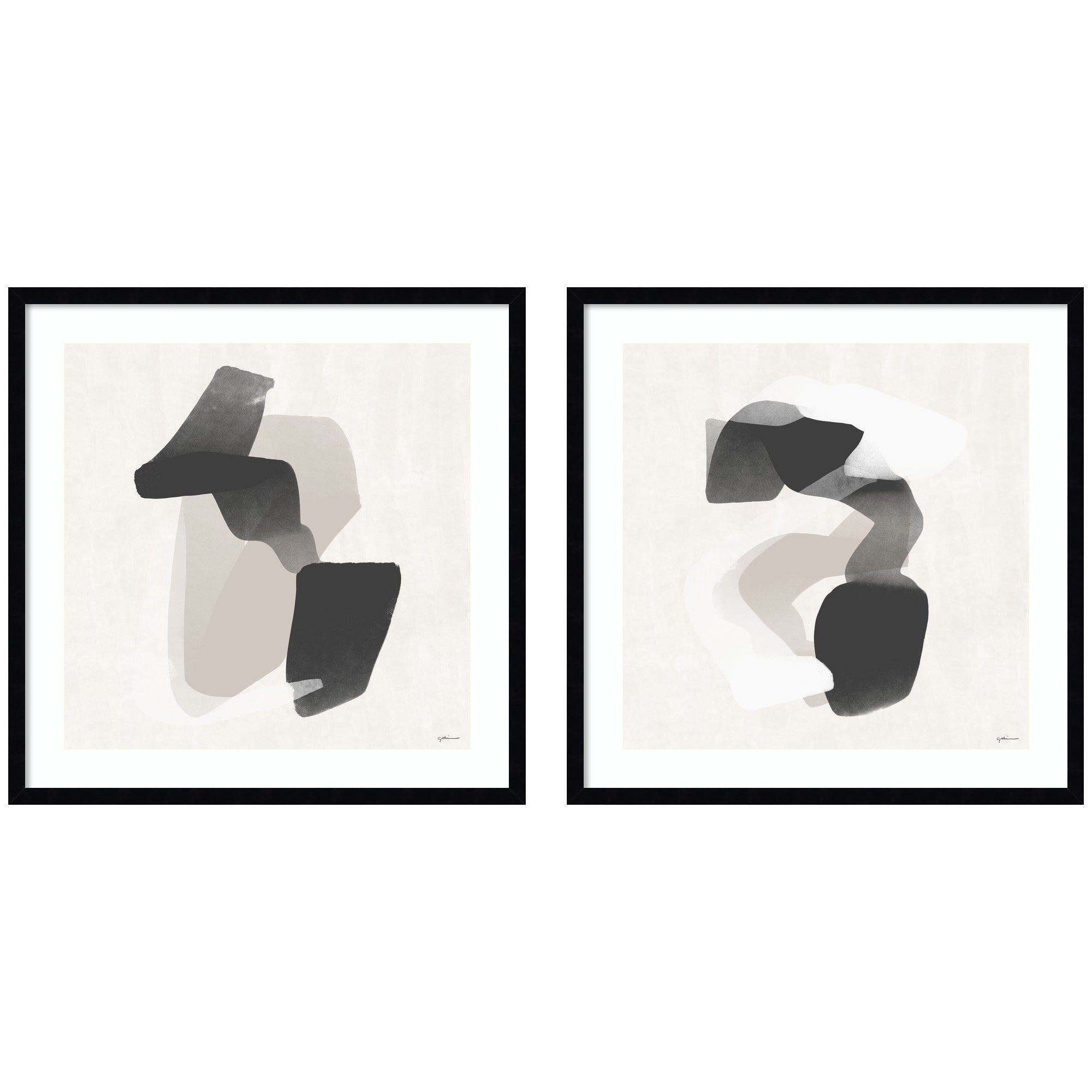 Framed Art Svelte Noir Black 2 Piece Set 25x25 1