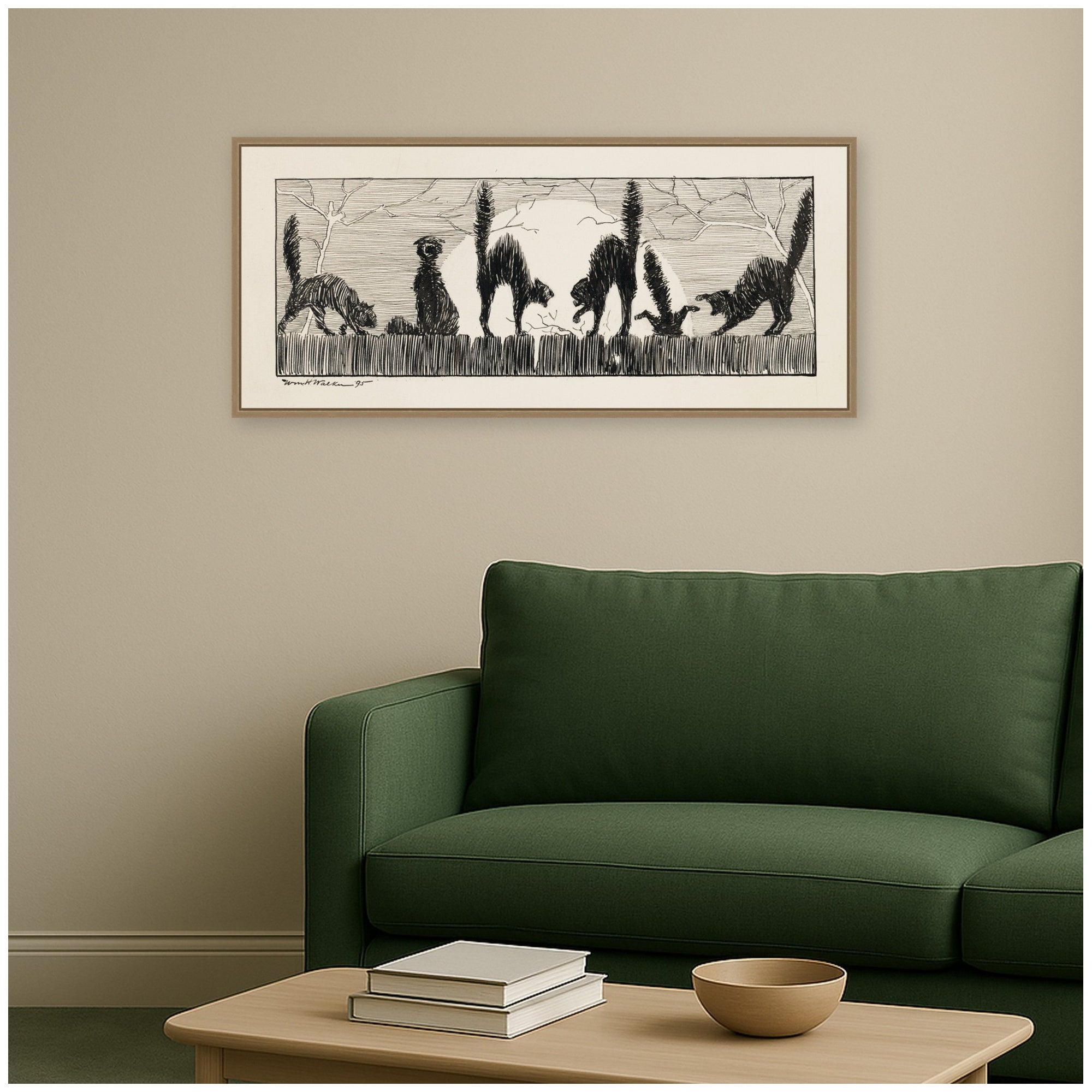 Framed Canvas 40x18 Sylvie Dark Gold 5