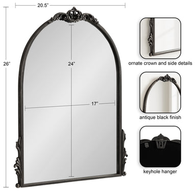 Arch Mirror Black 21x26 2