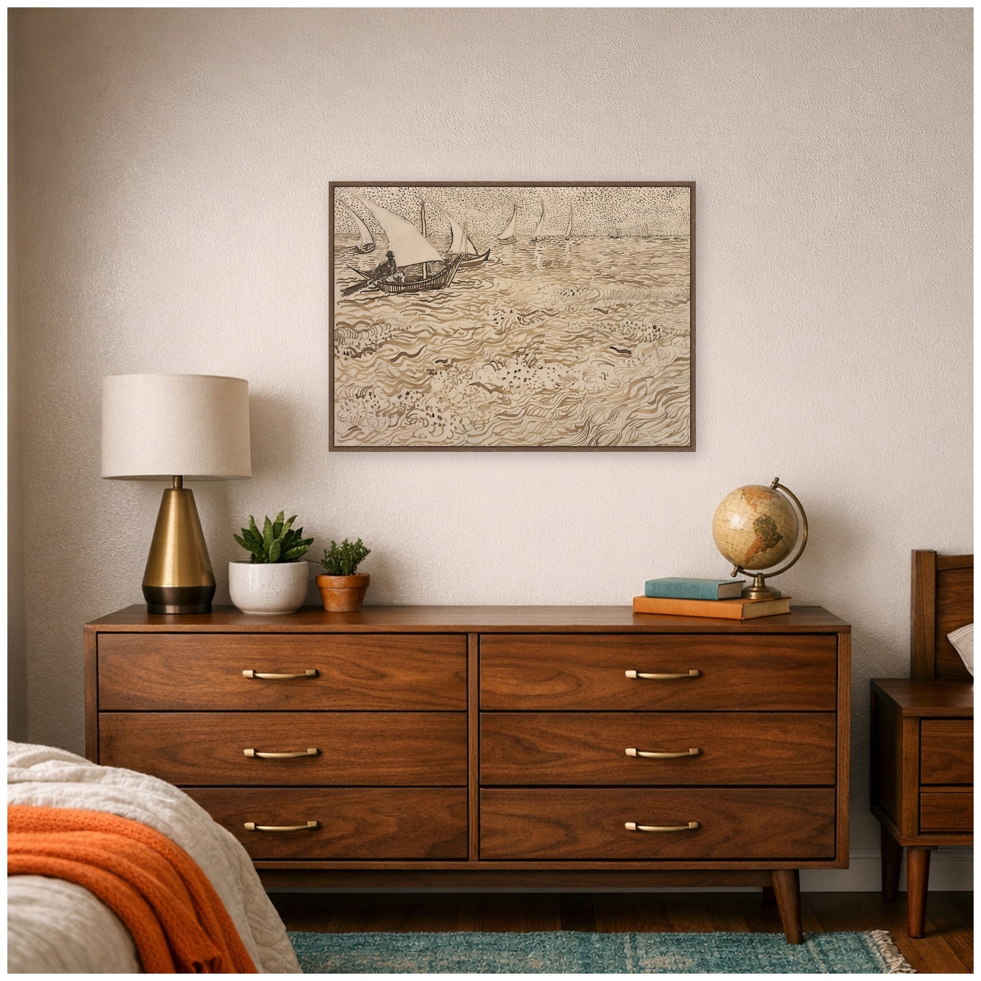 Framed Canvas 38x28 Sylvie Walnut 5