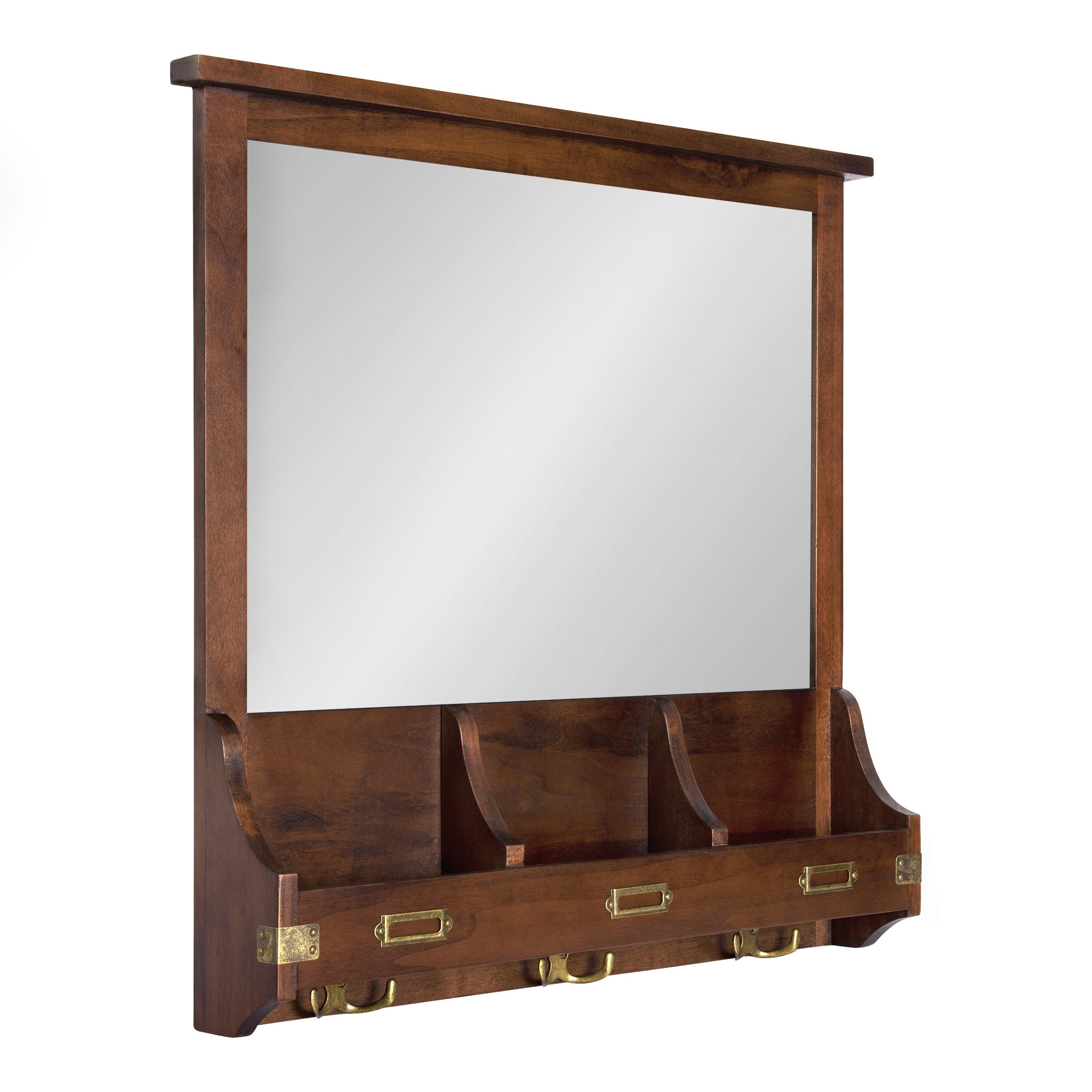 Functional Mirror Walnut Brown 24x24 1