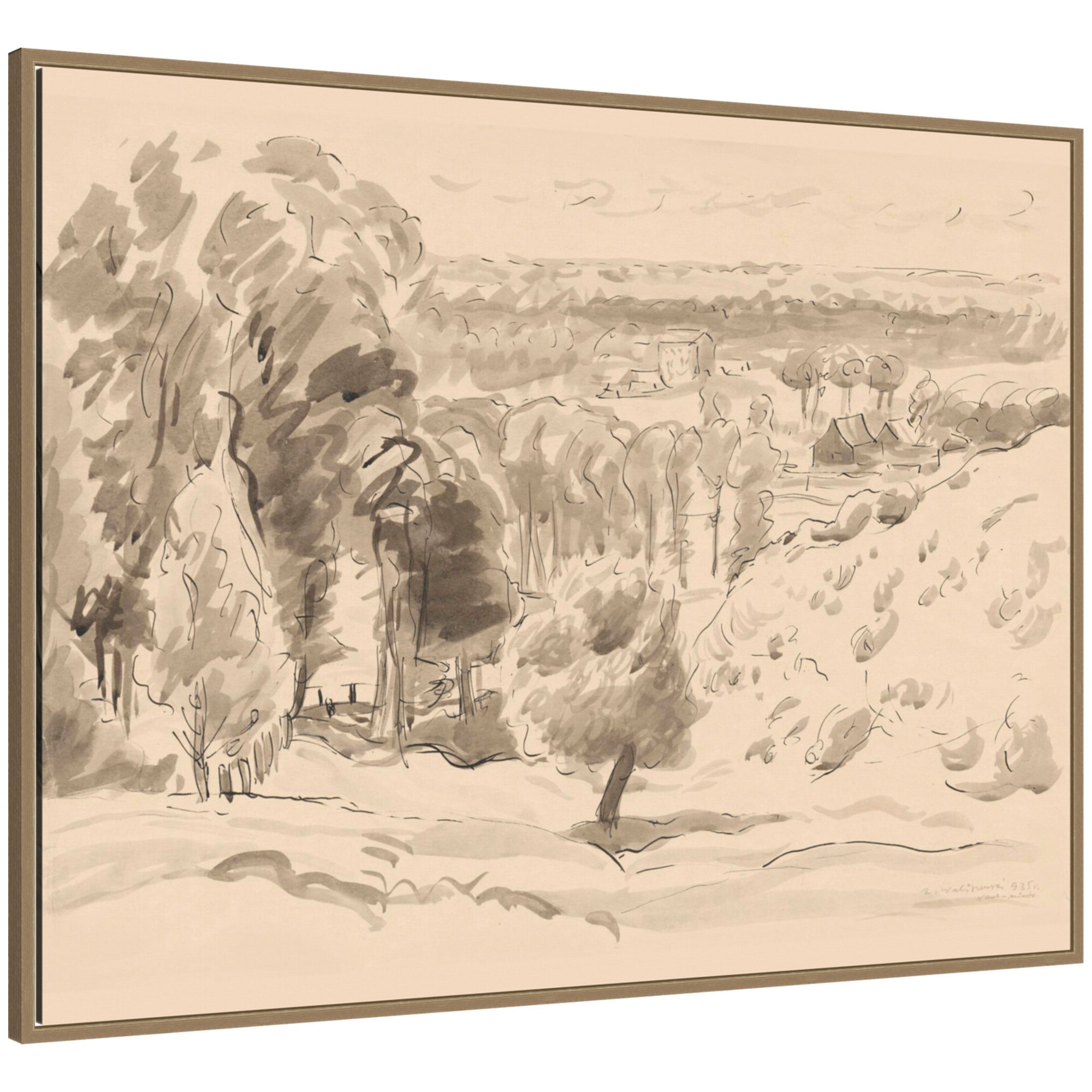 Framed Canvas 42x32 Sylvie Dark Gold 1