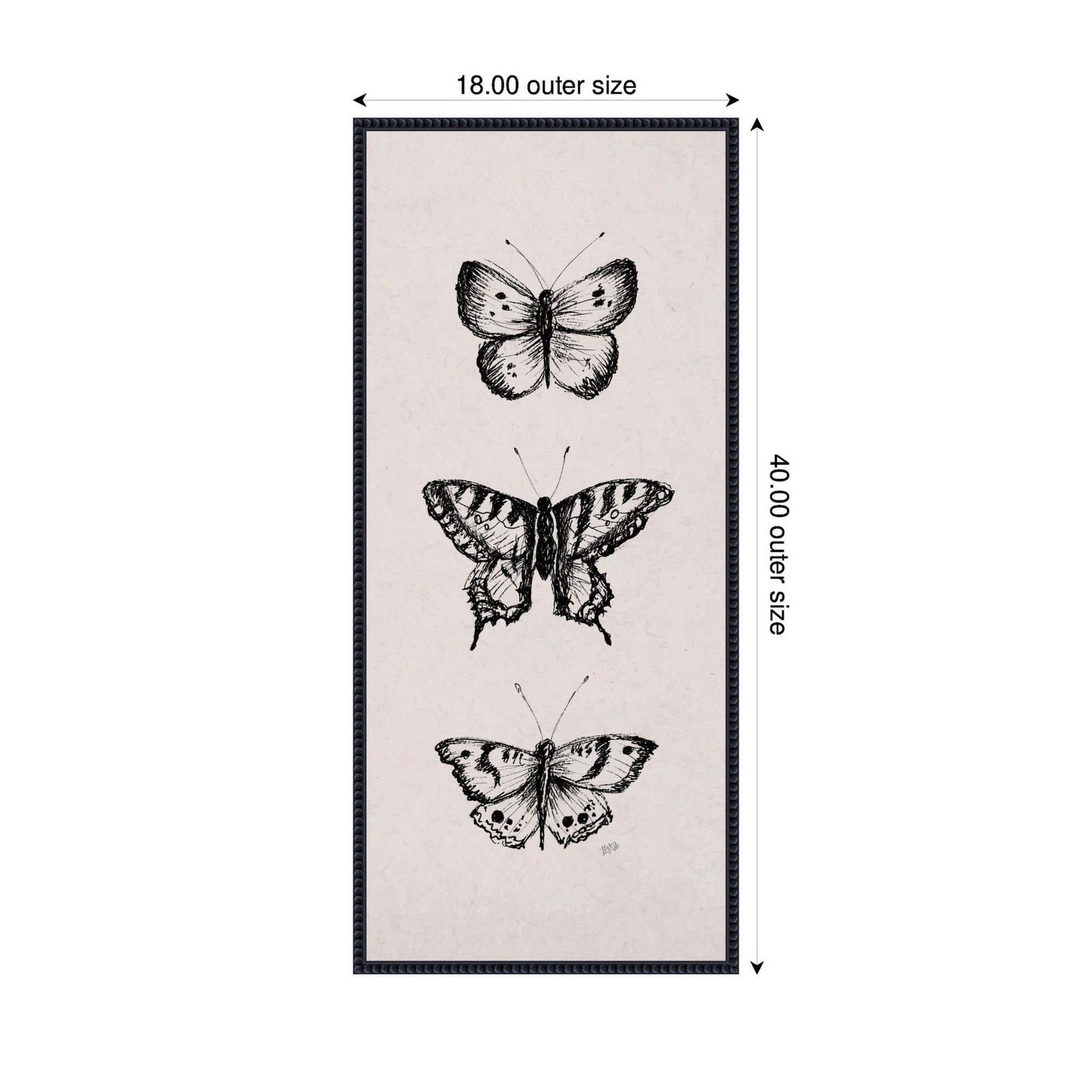 Framed Canvas 18x40 Sylvie Beaded Black 2