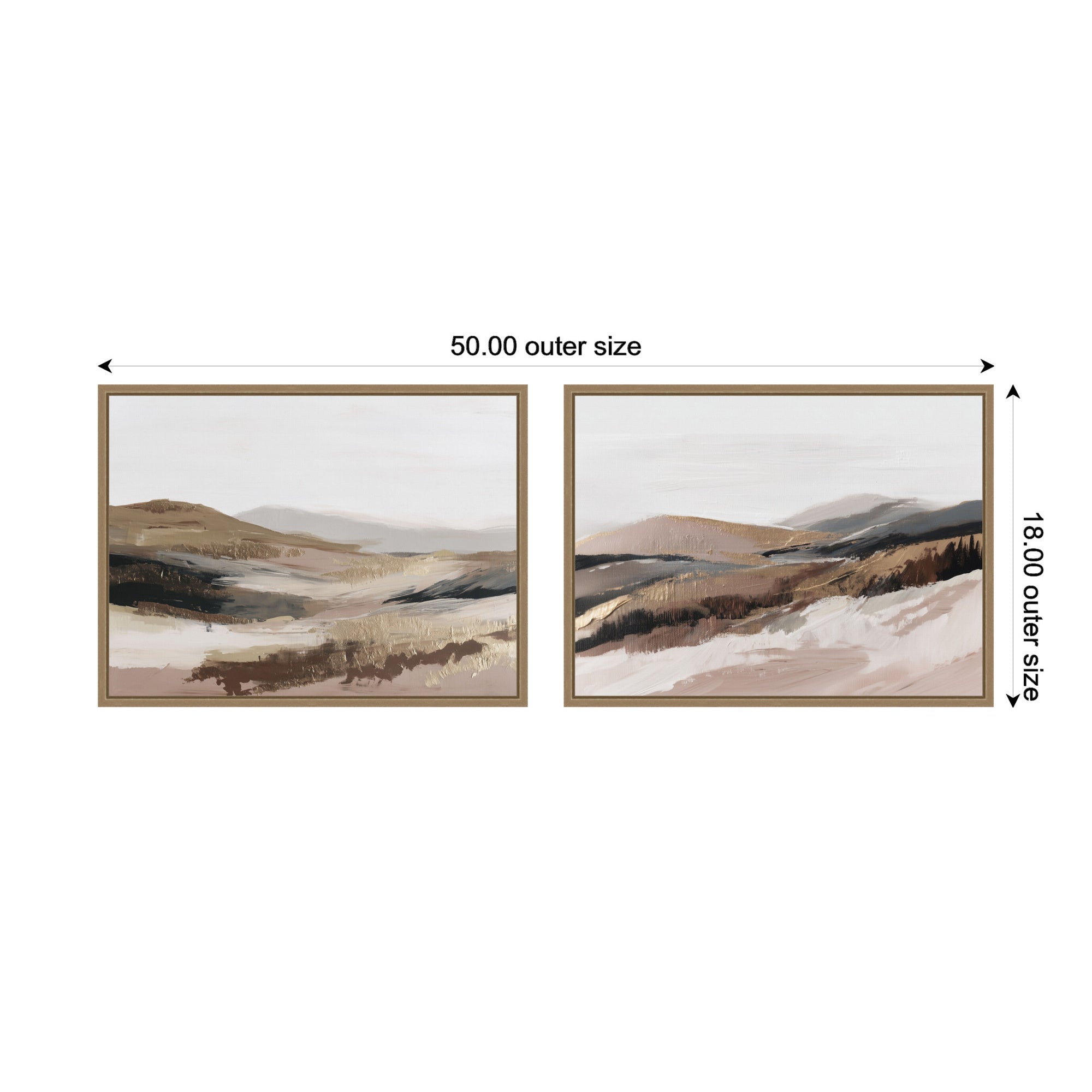 Art Set 2 Piece Set 18x24 Sylvie Dark Gold 2