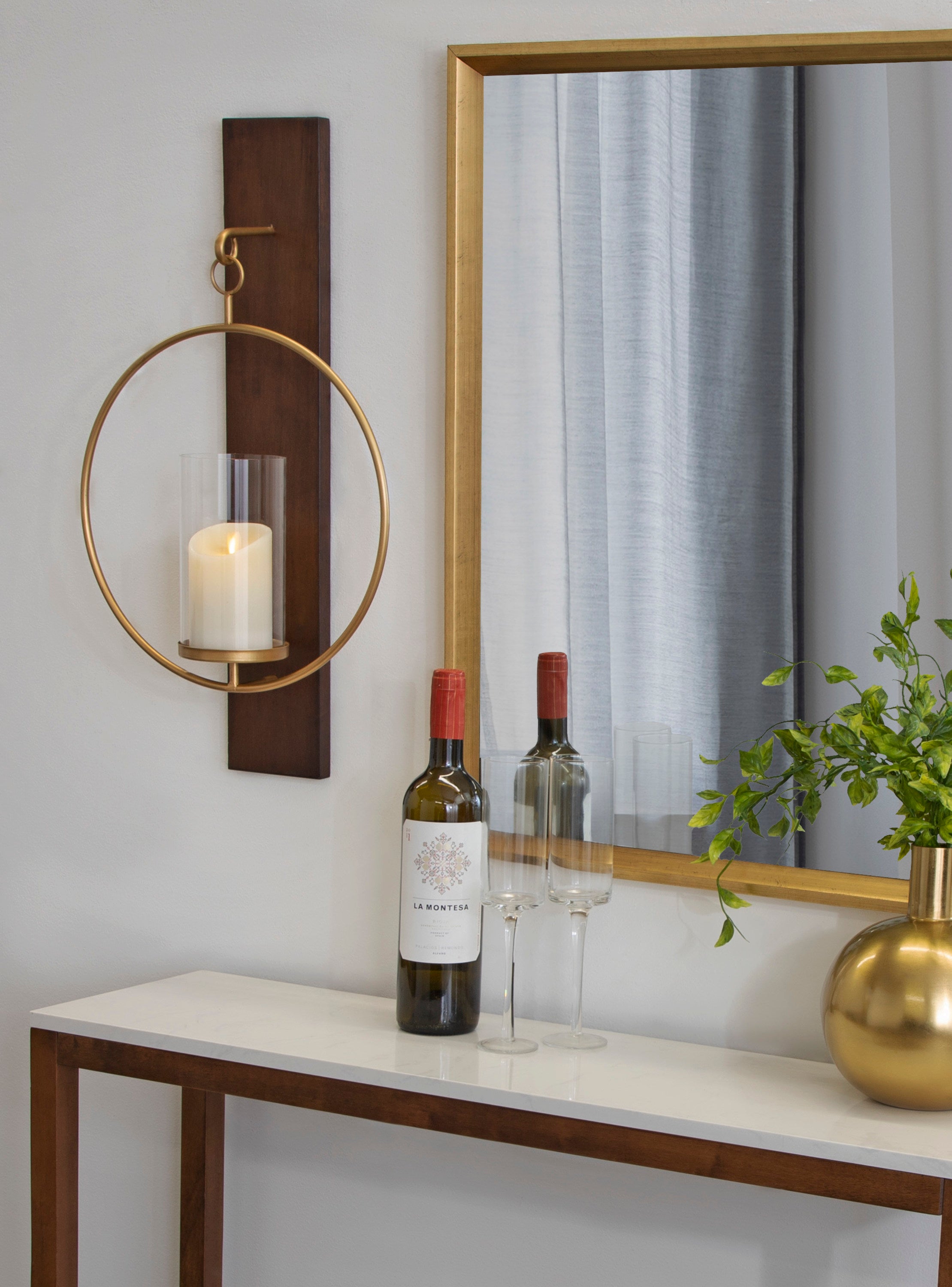 Wall Sconce Walnut Brown 13x24 7