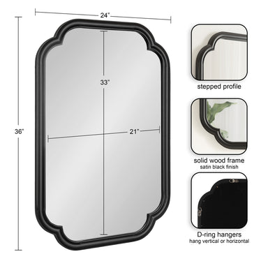 Scallop Mirror Black 24x36 2